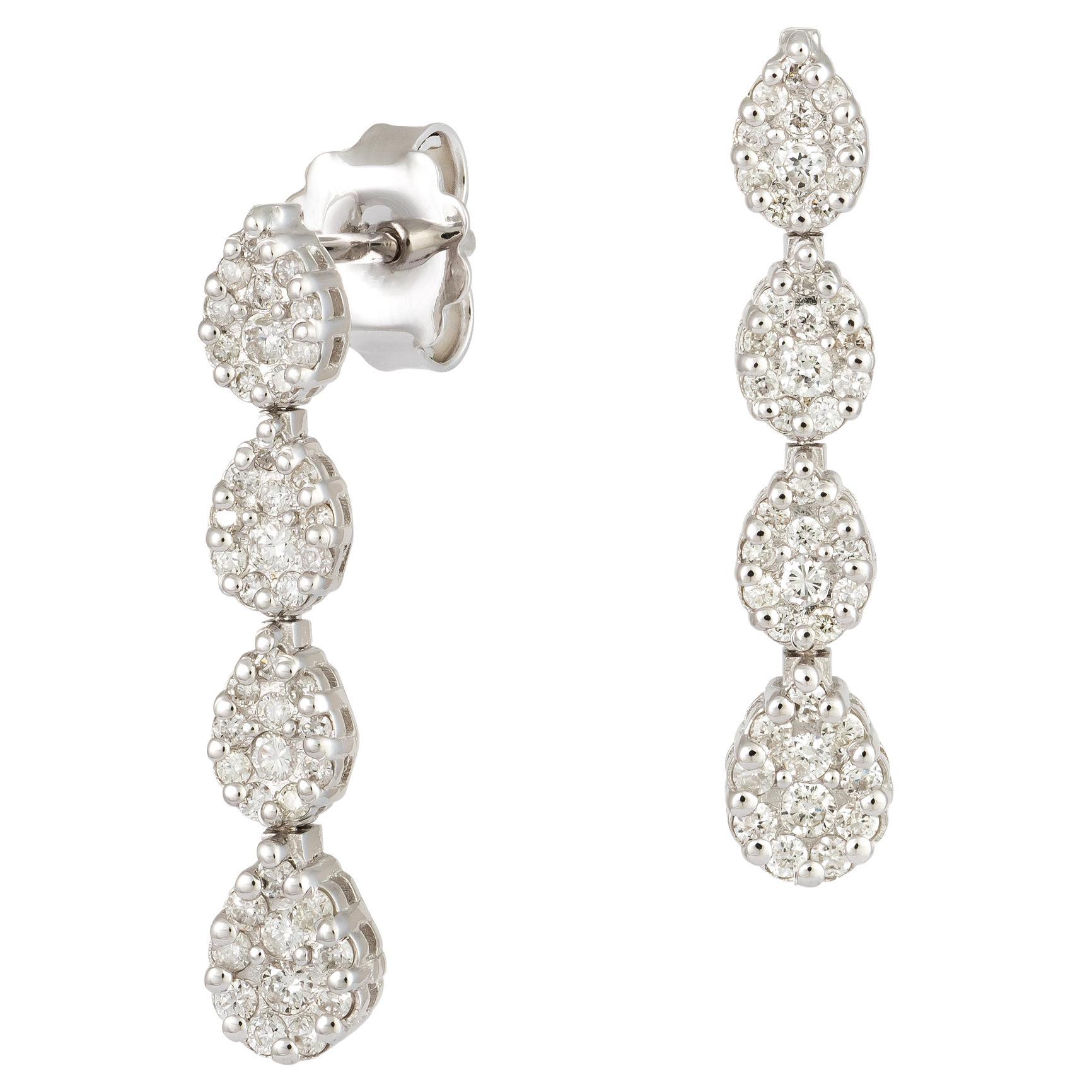 Atemberaubende Ohrhänger aus Weißgold mit 18 Karat Diamanten für sie