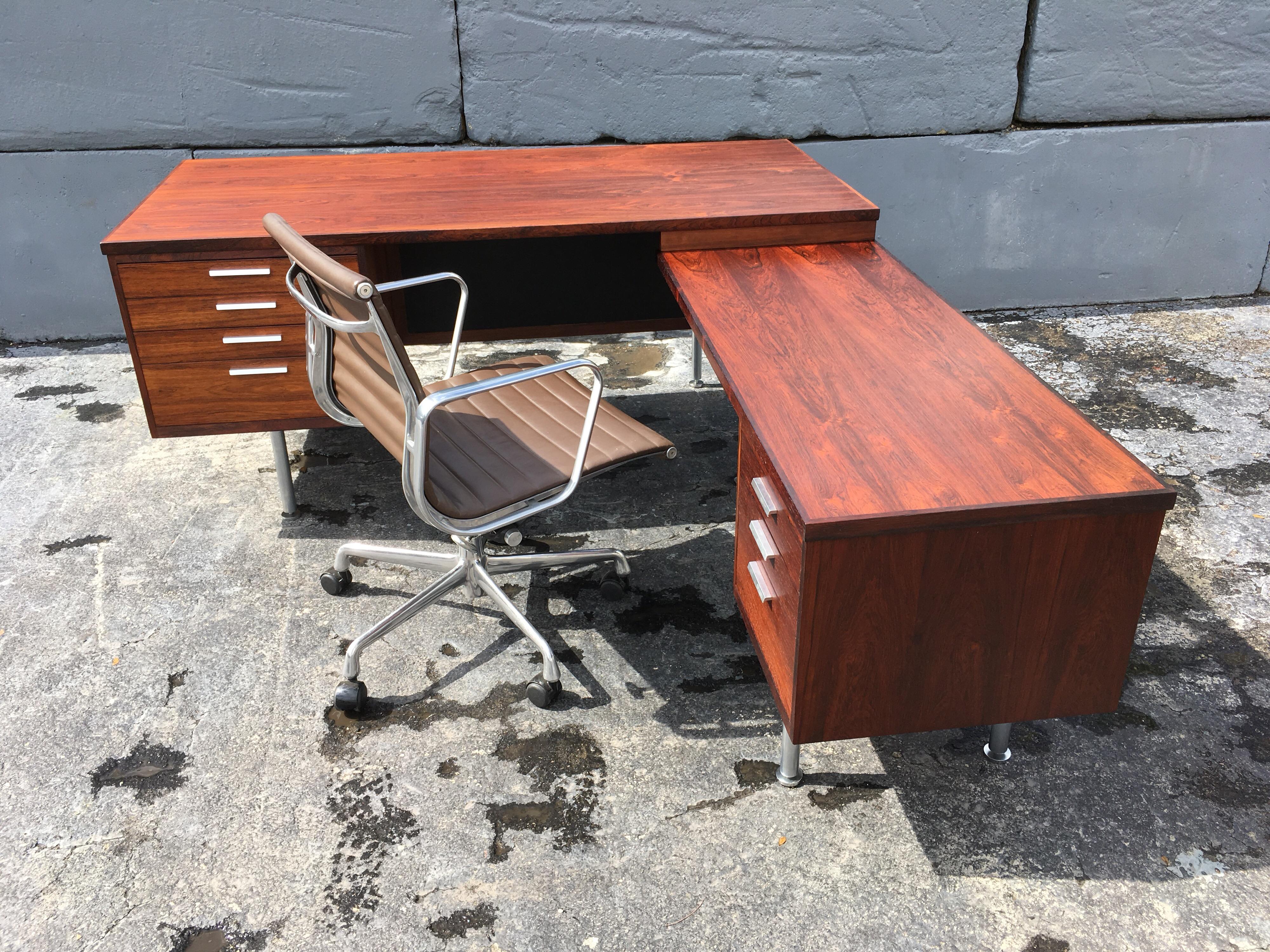 Steel Stunning Danish Mid-Century Modern Desk