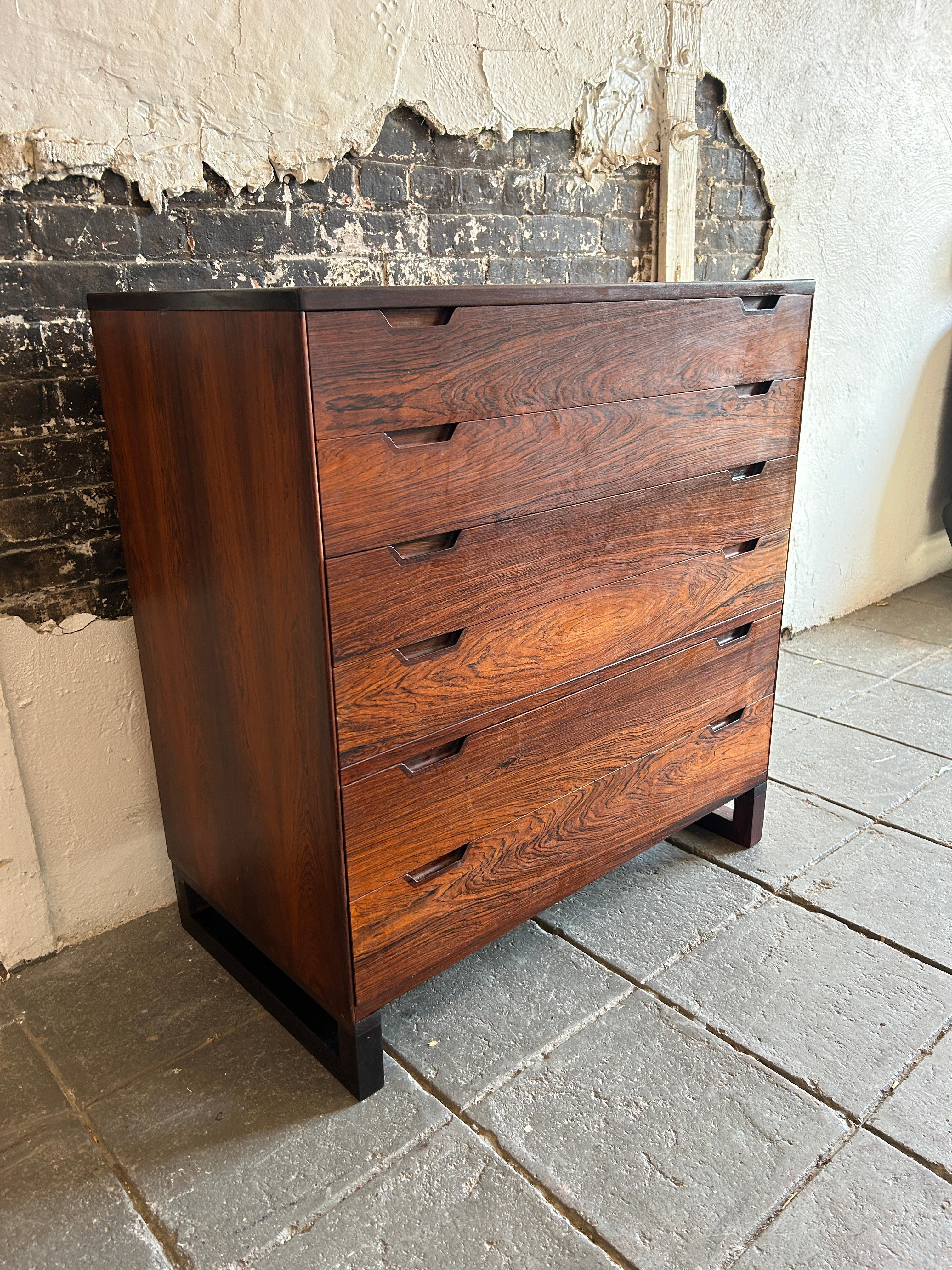 Stunning danish modern Svend Langkilde Rosewood 6 drawer tall dresser  5