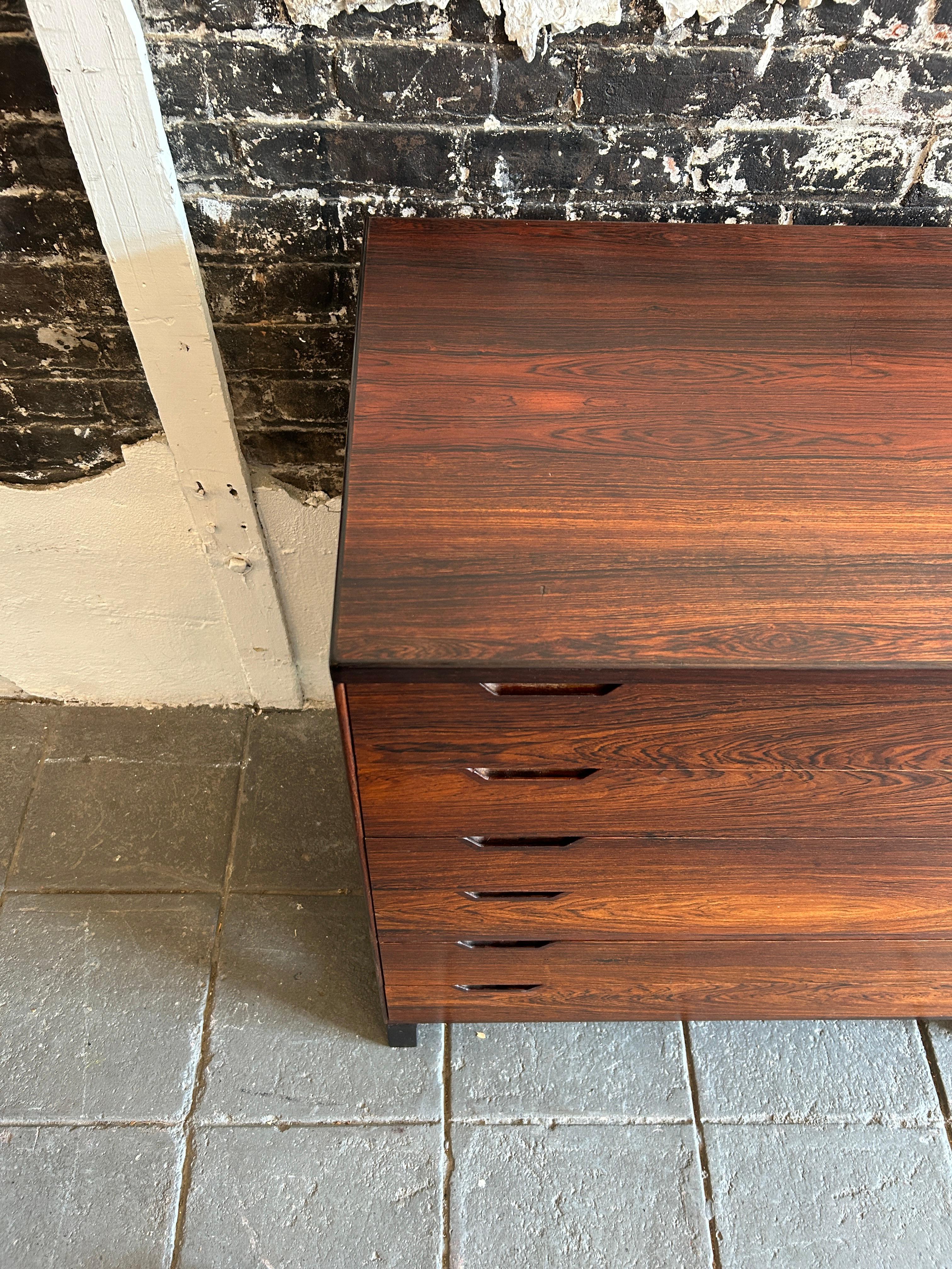 Stunning danish modern Svend Langkilde Rosewood 6 drawer tall dresser  6