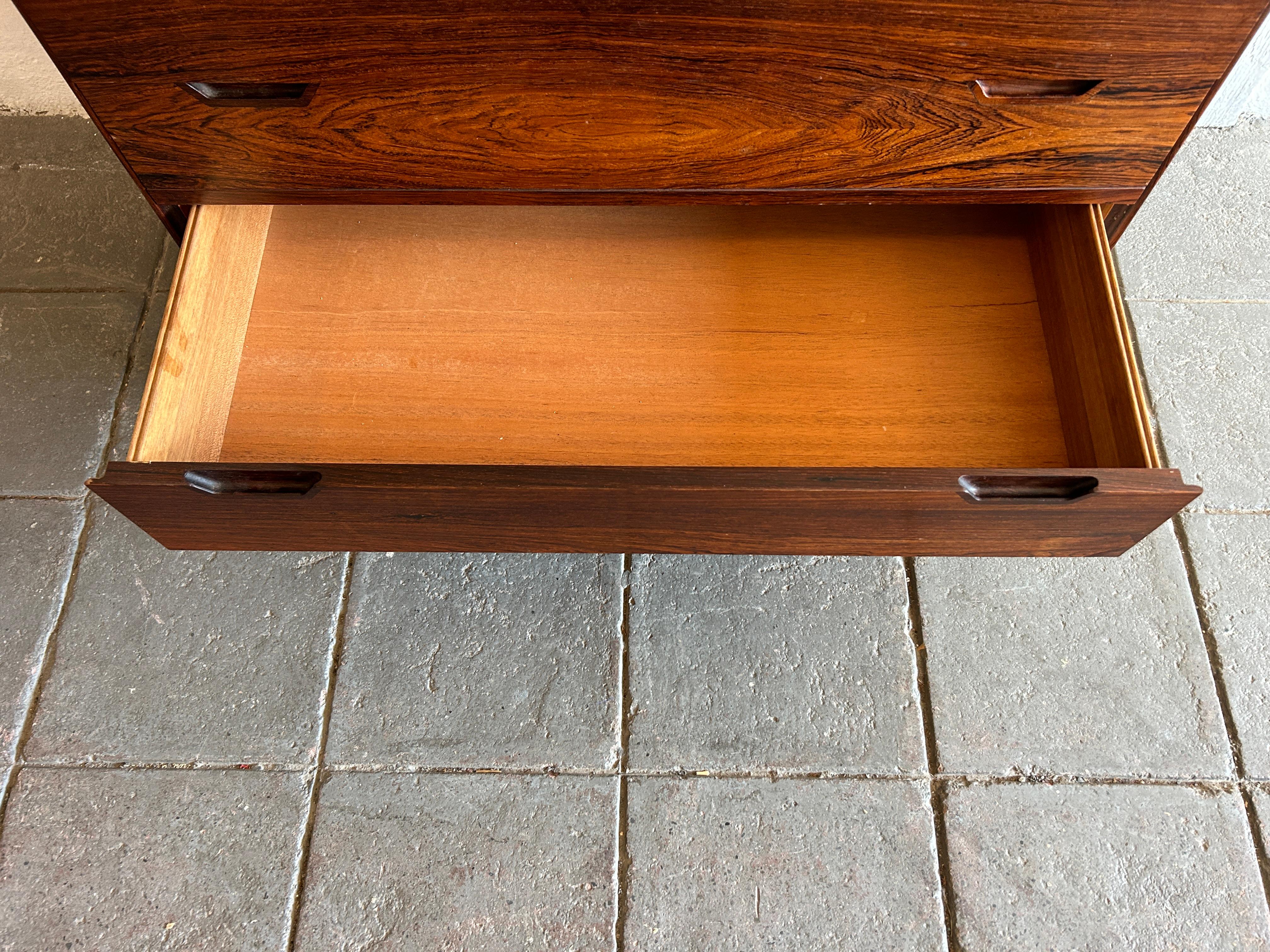 Stunning danish modern Svend Langkilde Rosewood 6 drawer tall dresser  1