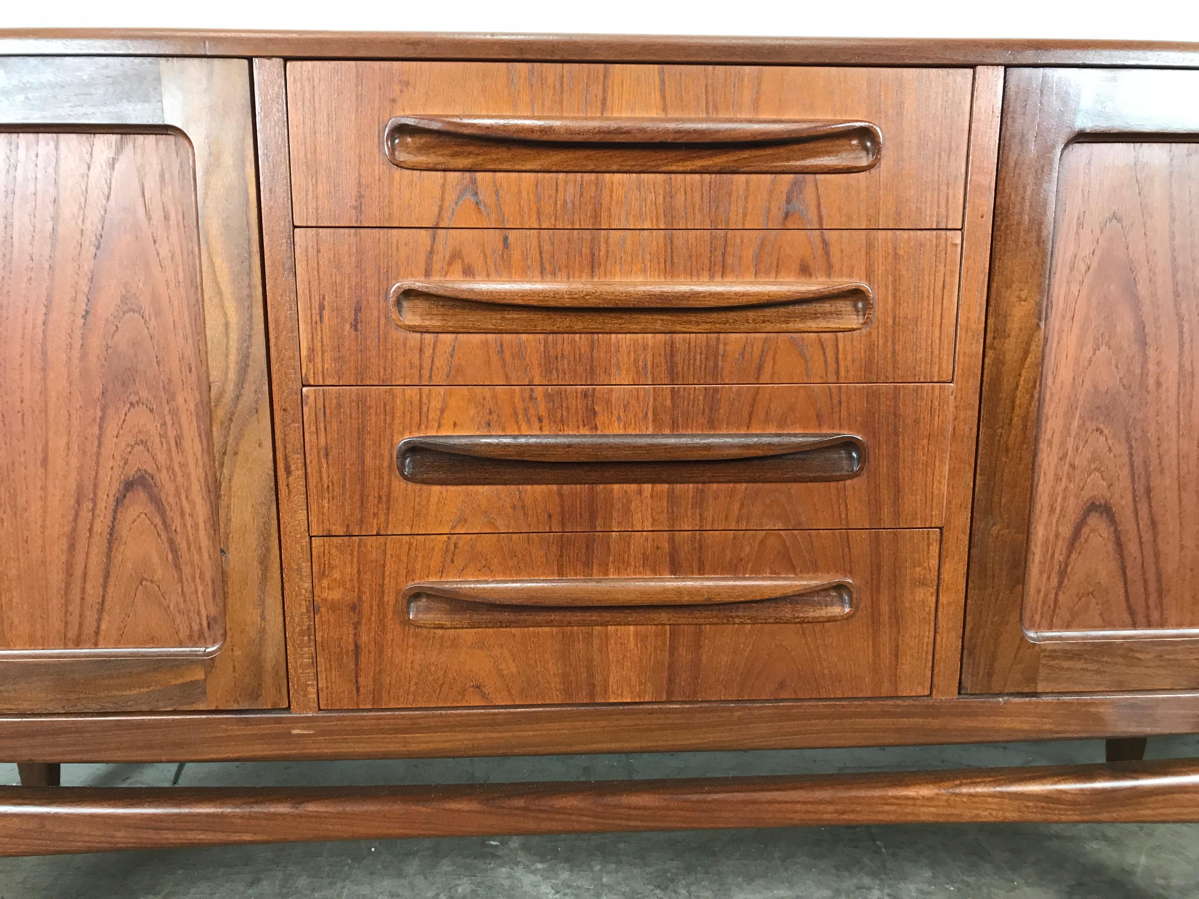 Stunning Danish Modern Teak Credenza or Sideboard by Kofod-Larsen In Good Condition In Buffalo, NY