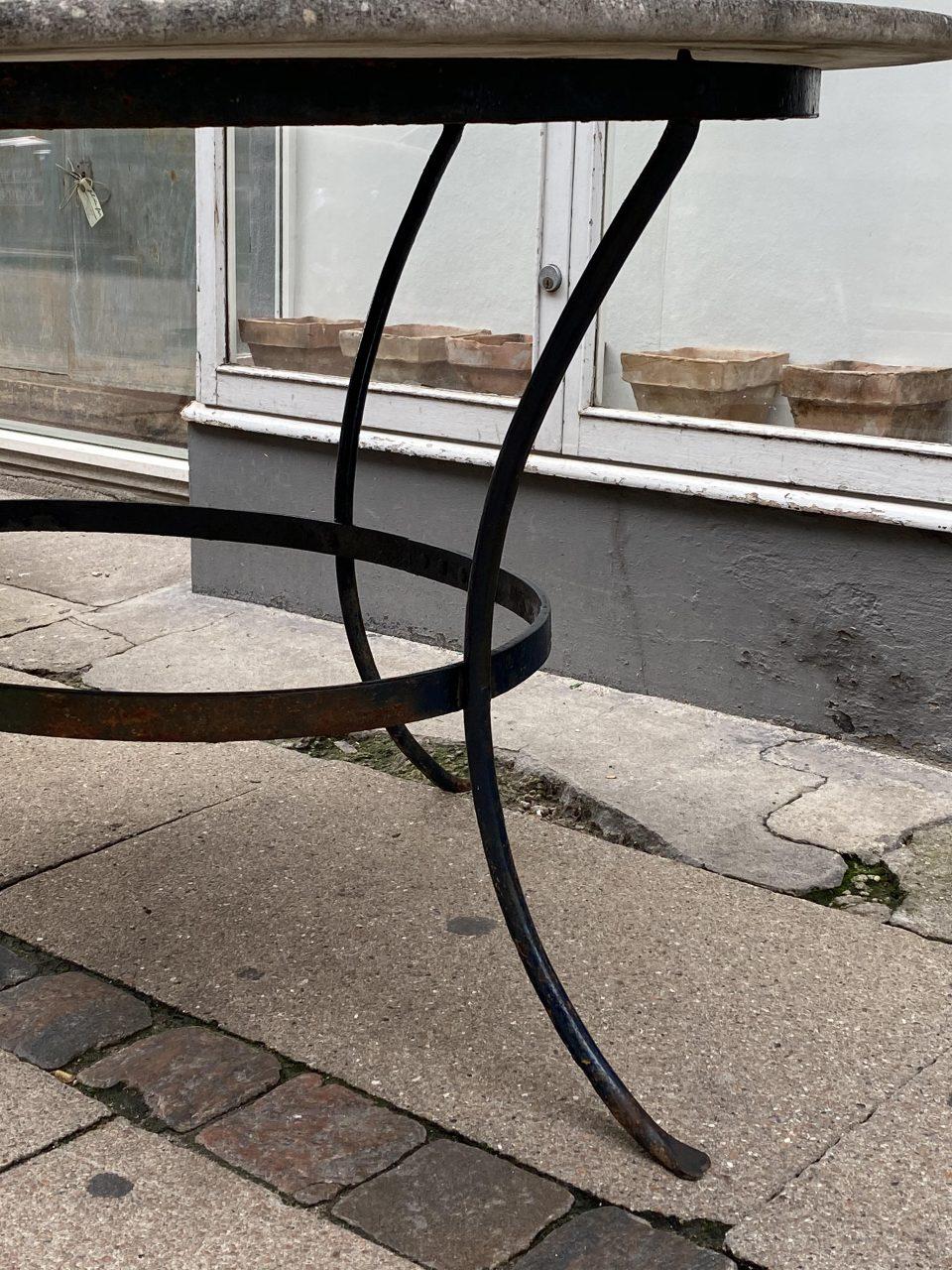 Early 20th Century Stunning Dark Marble Top Iron Framed Table for 6-France 1900 