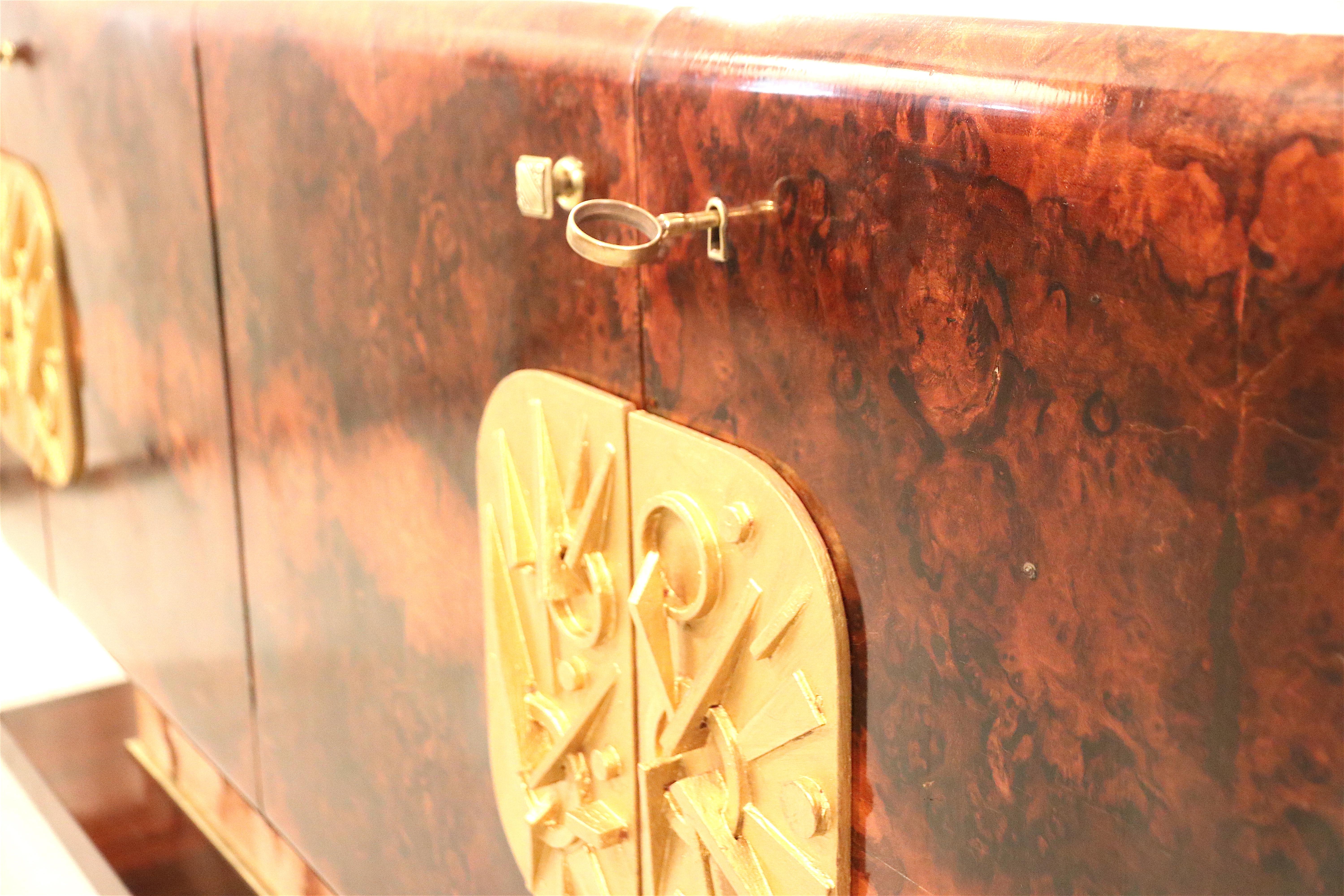 Stunning Dassi Style Italian Burl Credenza Sideboard For Sale 2