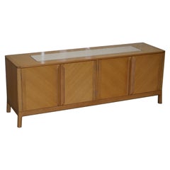 Vintage Stunning David Linley Newlyn Sycamore Wood and Marble Sideboard Suite