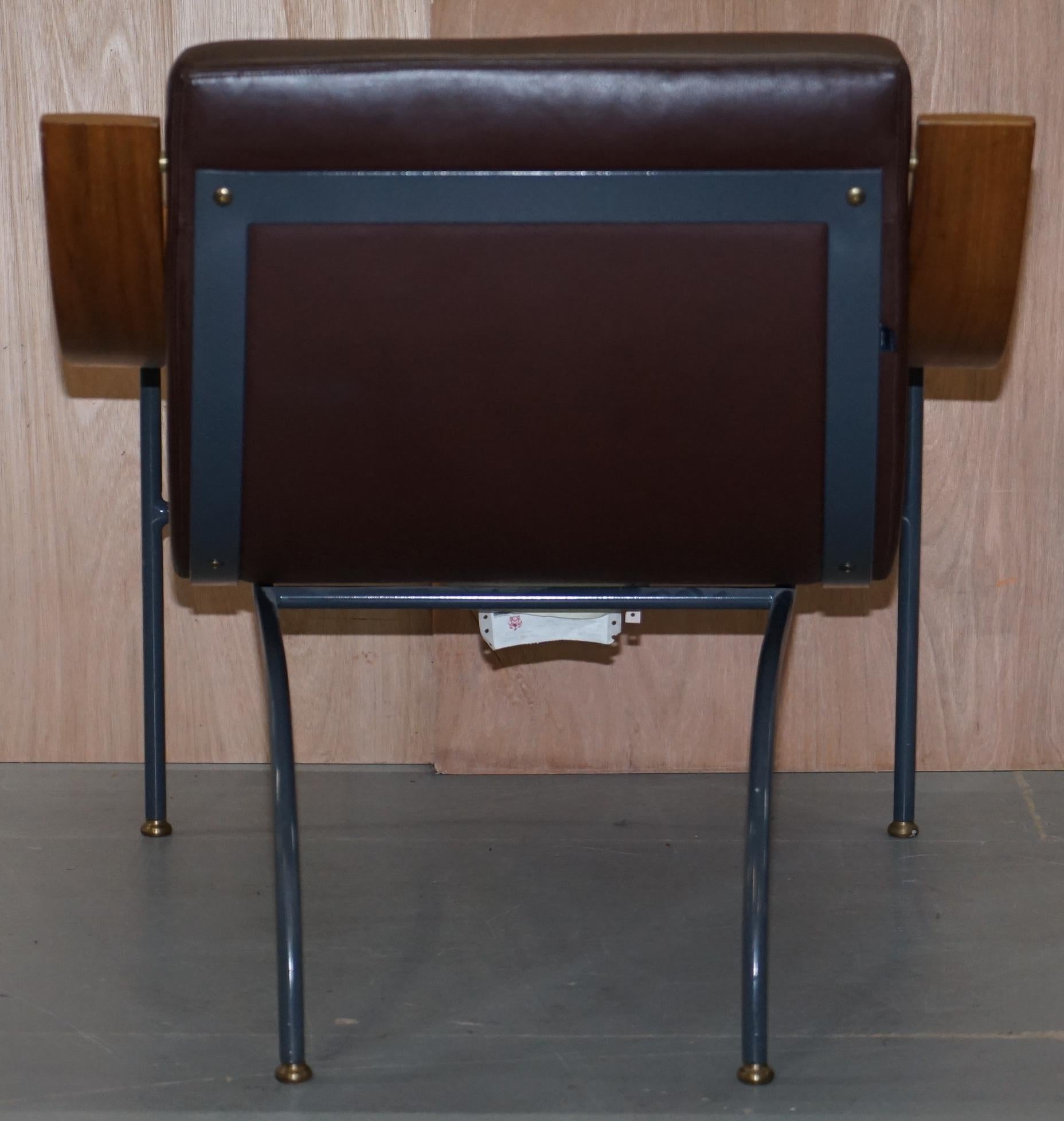 Stunning David Linley St Moritz Lounge Armchair & Ottoman Italian Brown Leather 3