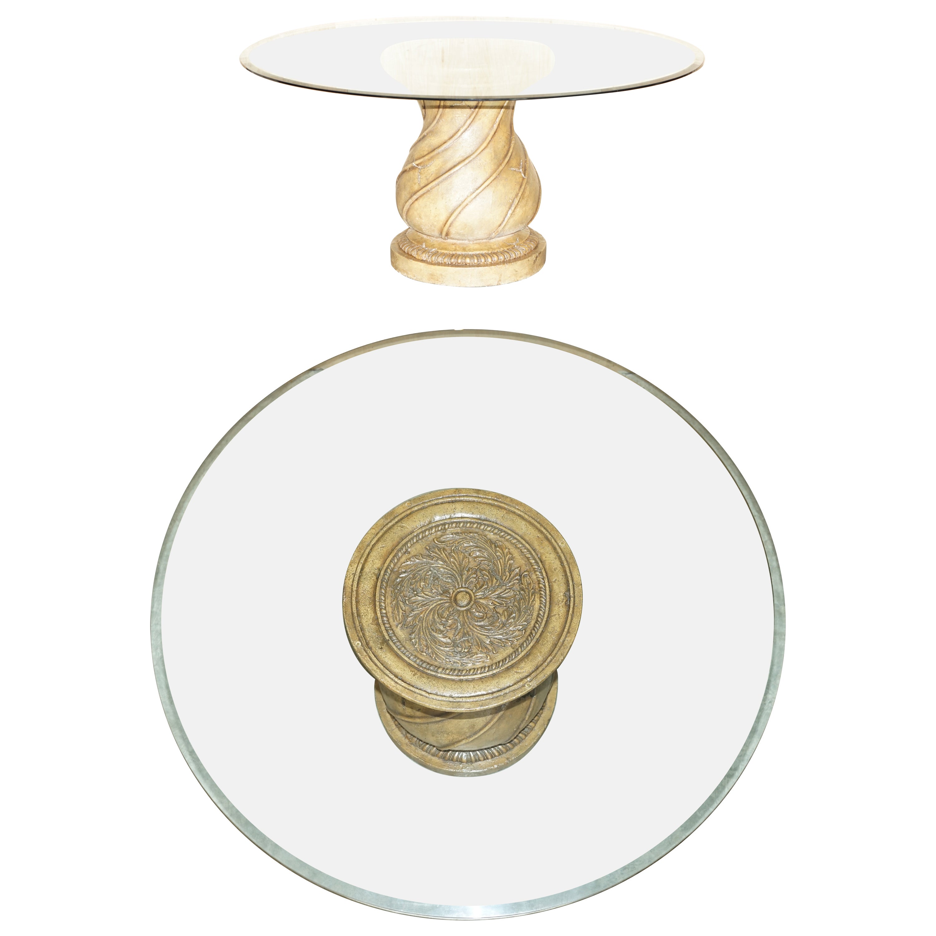 DECORATIVE LARGE EARTHENWARE PEDESTAL BASE Esszimmerplatte im Angebot