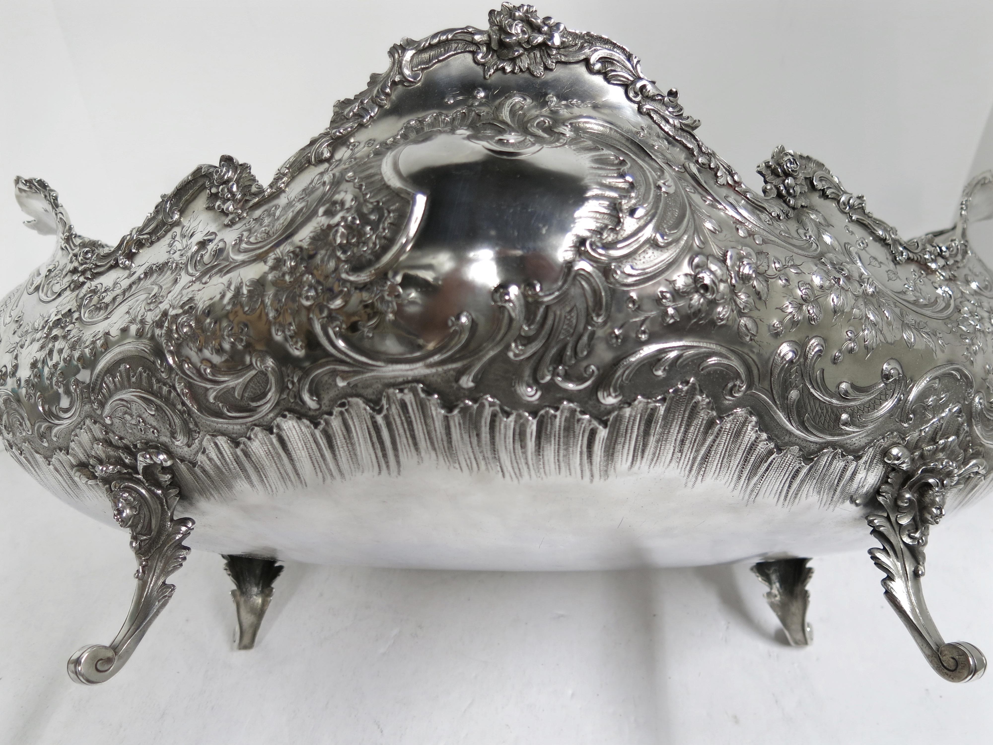 Stunning and Decorative, Large Oval Sterling Silver Antique French Centerpiece 10