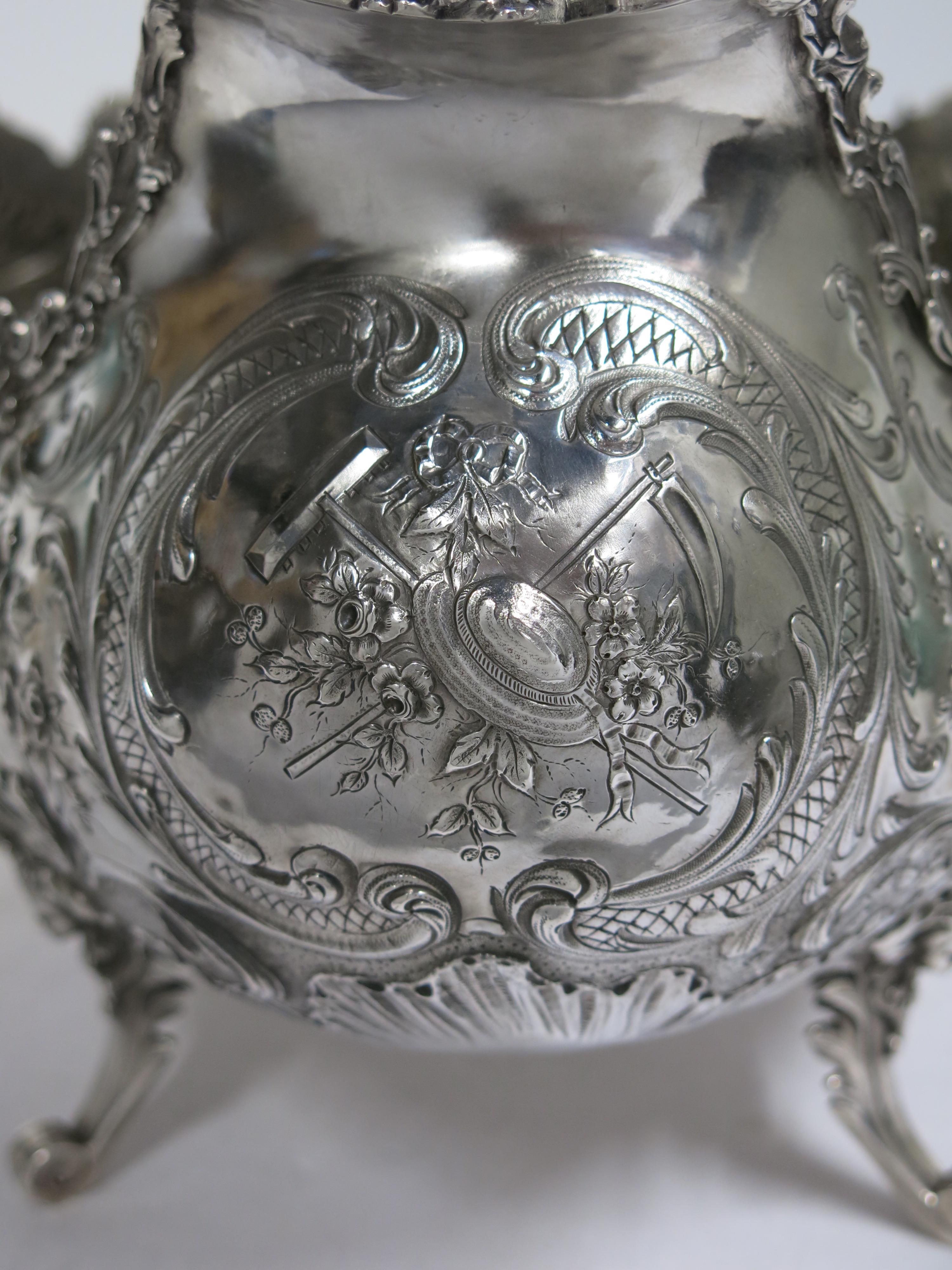 Stunning and Decorative, Large Oval Sterling Silver Antique French Centerpiece 13