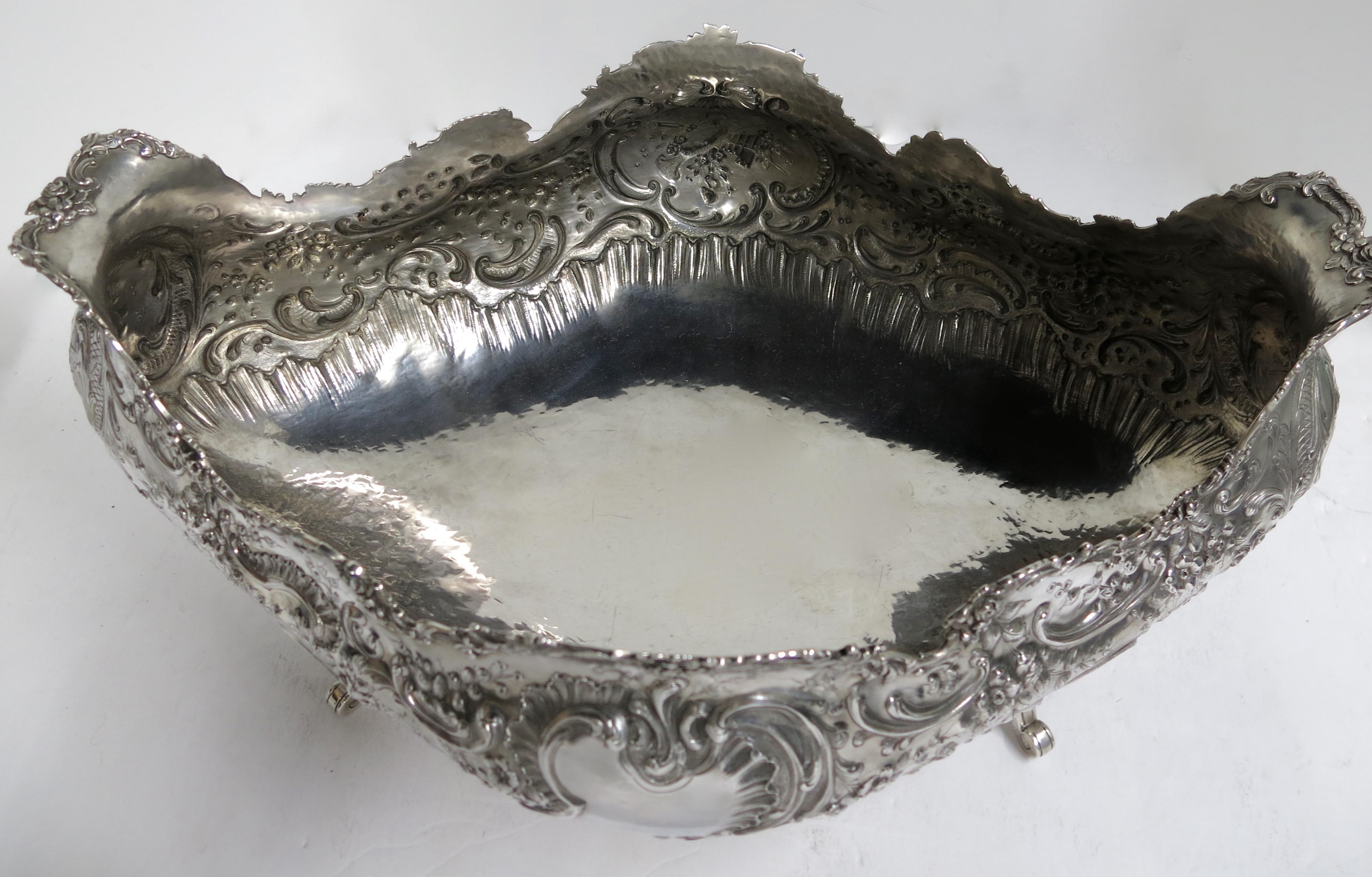 Stunning and Decorative, Large Oval Sterling Silver Antique French Centerpiece 3