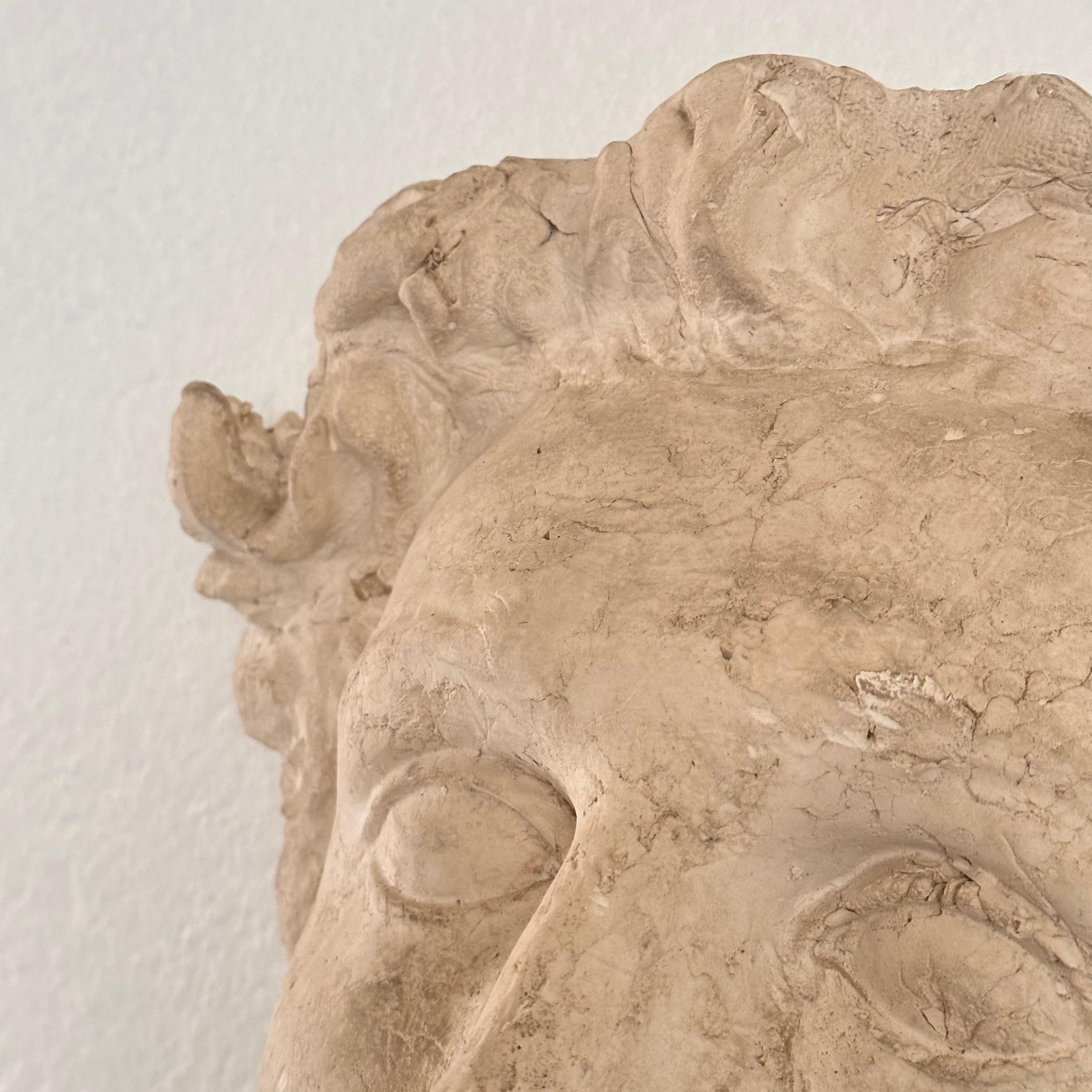 Stunning Decorative Roman Gypsum Face, 1970s Reproduction For Sale 2