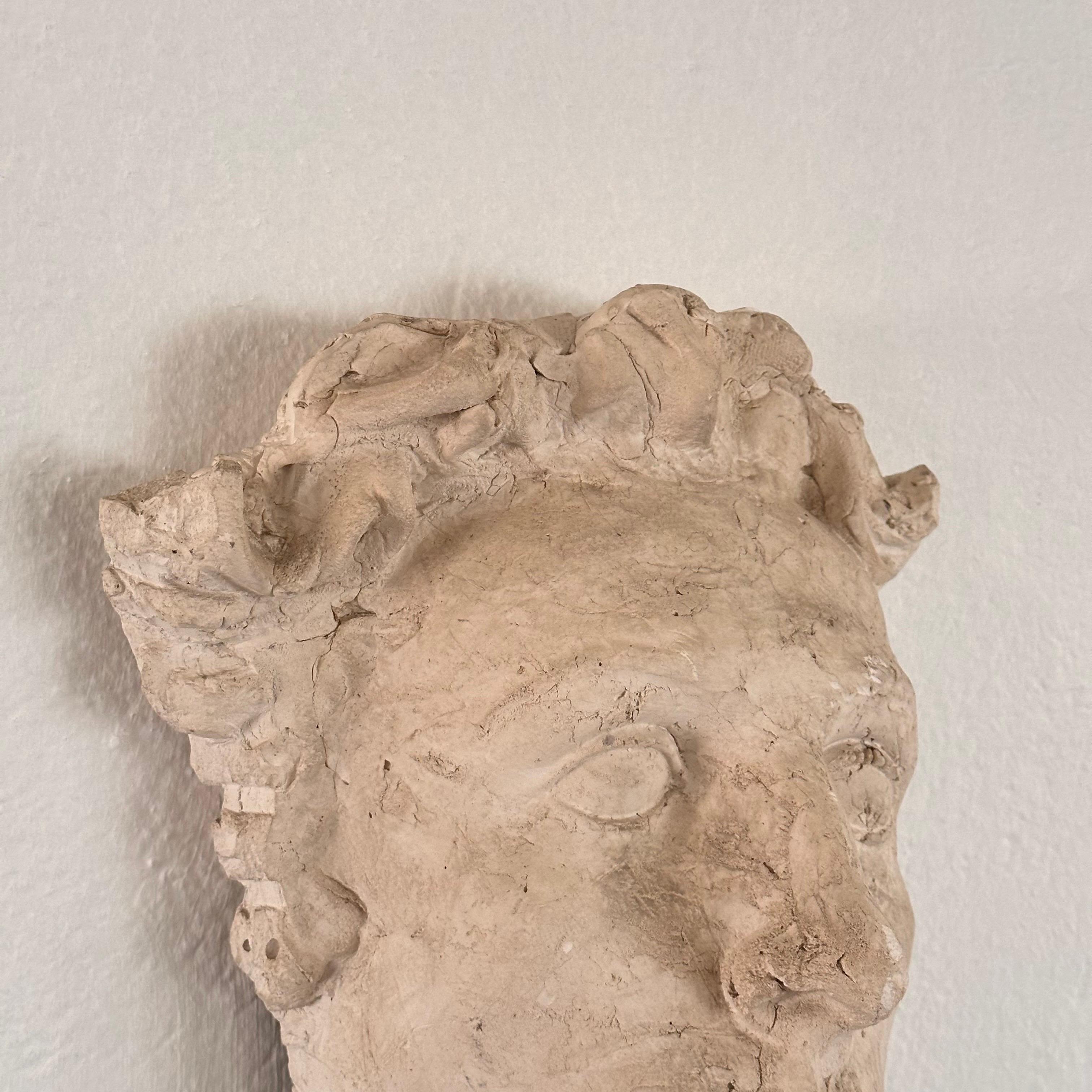 Stunning Decorative Roman Gypsum Face, 1970s Reproduction For Sale 4