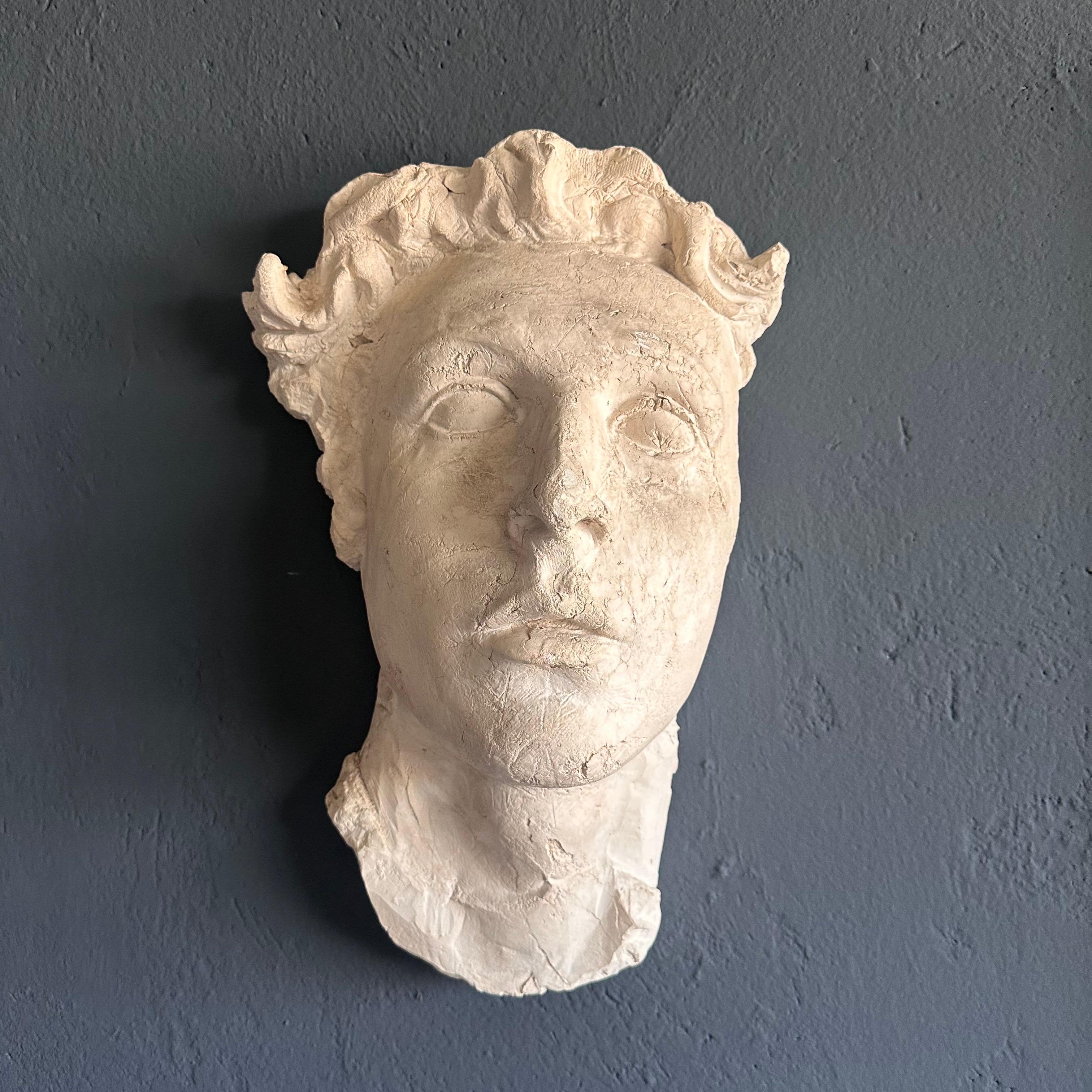 Greco Roman Stunning Decorative Roman Gypsum Face, 1970s Reproduction For Sale