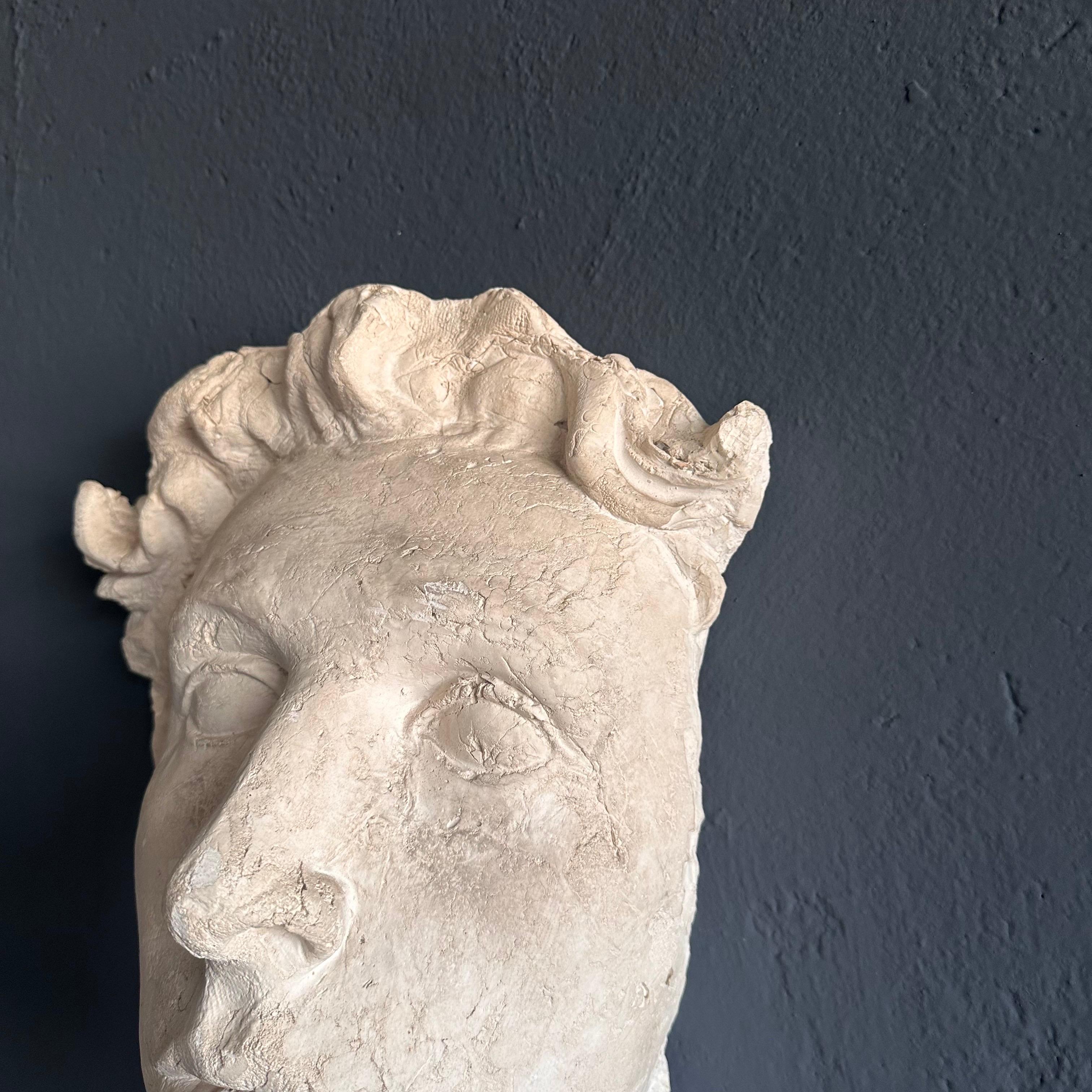 Stunning Decorative Roman Gypsum Face, 1970s Reproduction In Good Condition For Sale In Brescia , Brescia