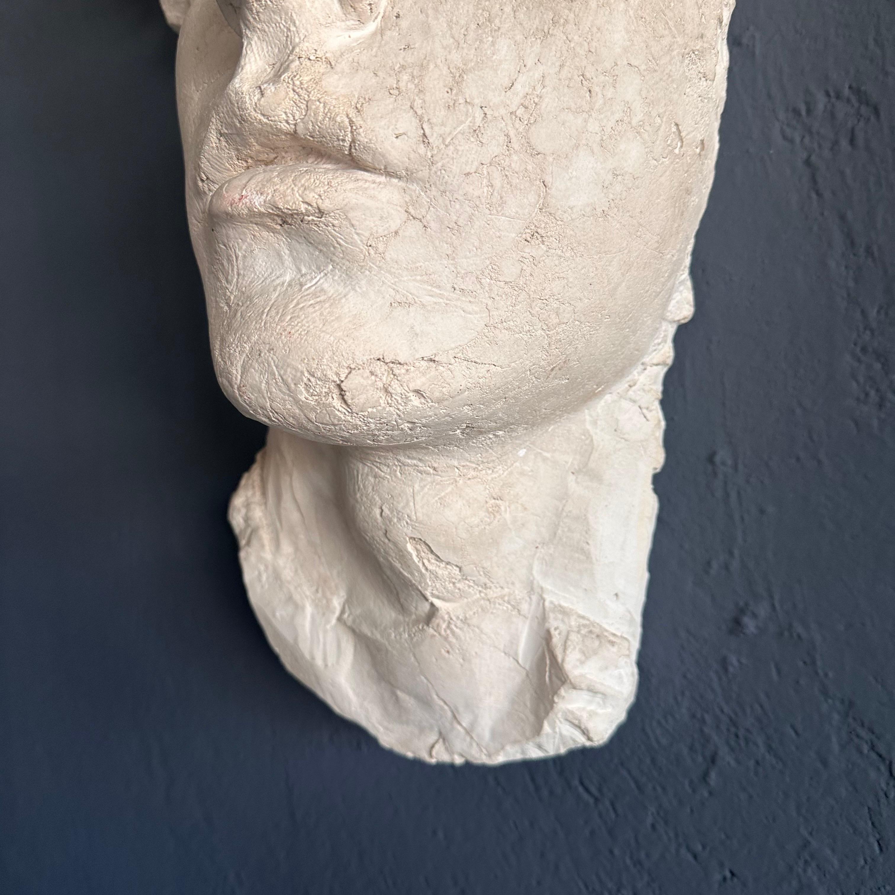 Plaster Stunning Decorative Roman Gypsum Face, 1970s Reproduction For Sale