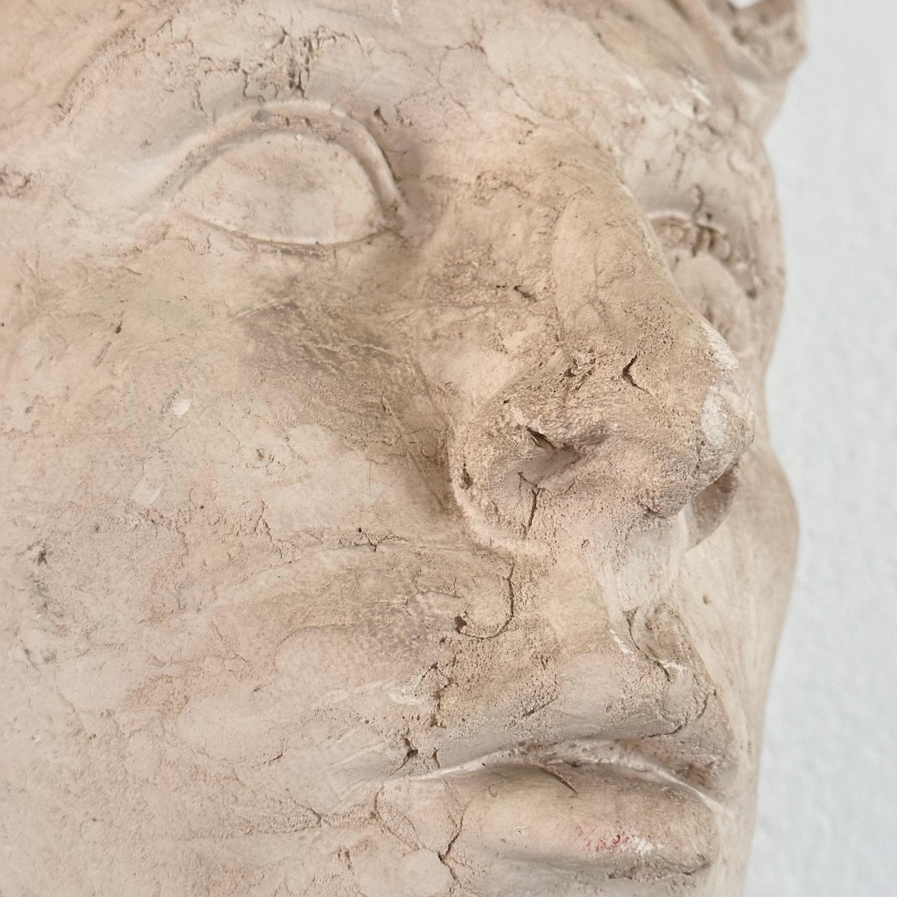 Stunning Decorative Roman Gypsum Face, 1970s Reproduction For Sale 1