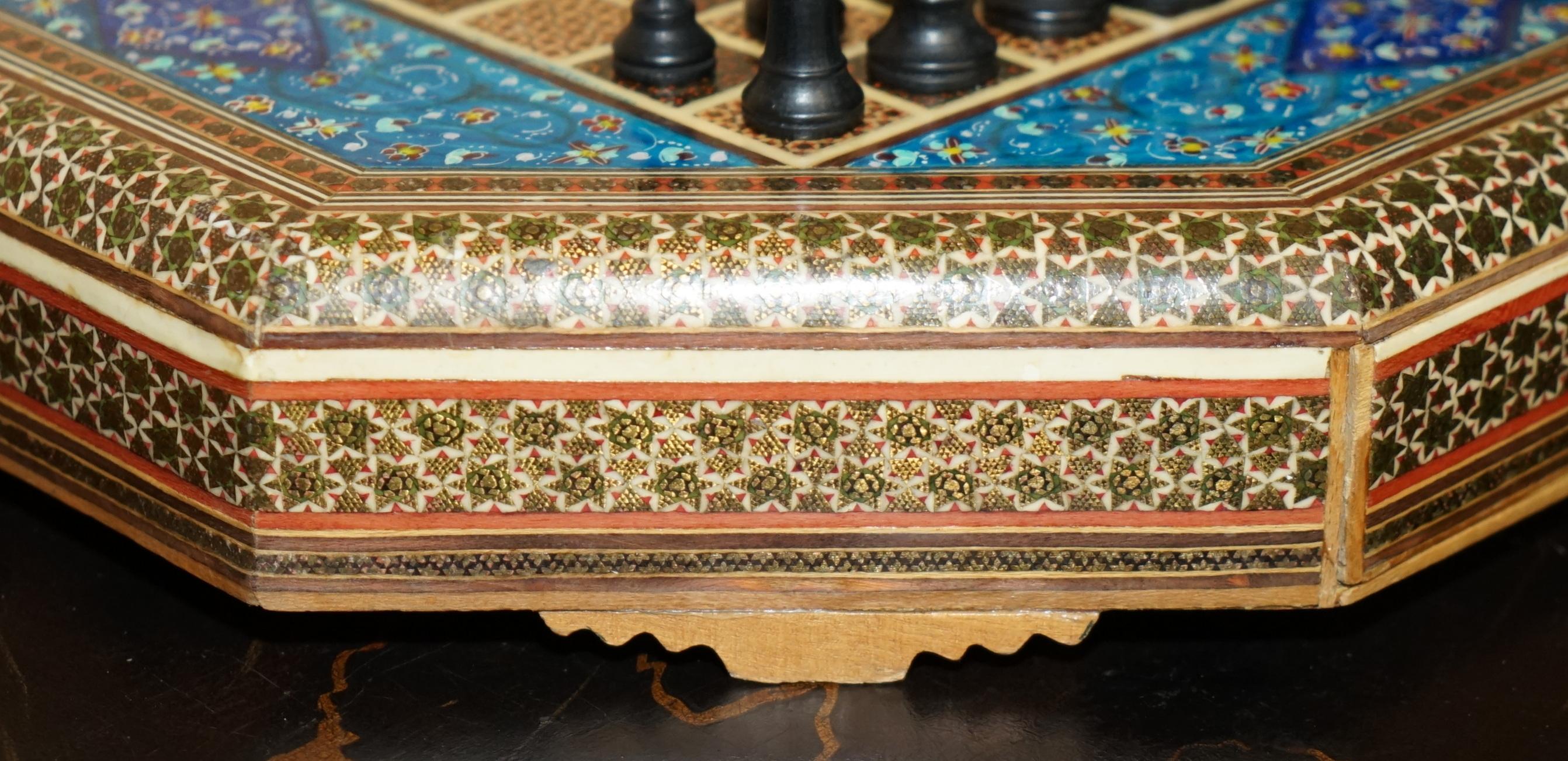 impresionante tablero de ajedrez antiguo con piezas de ajedrez de estilo stunton en venta 7