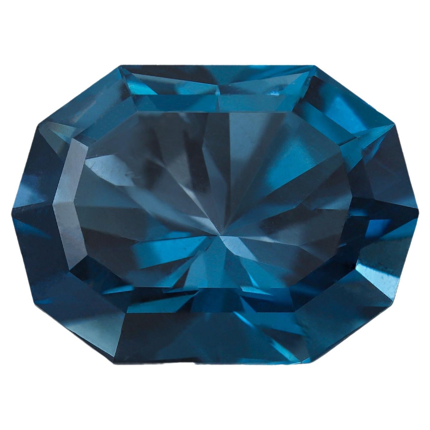Superbe topaze bleue londonienne profonde 18,25 carats, pierre précieuse topaze mystique