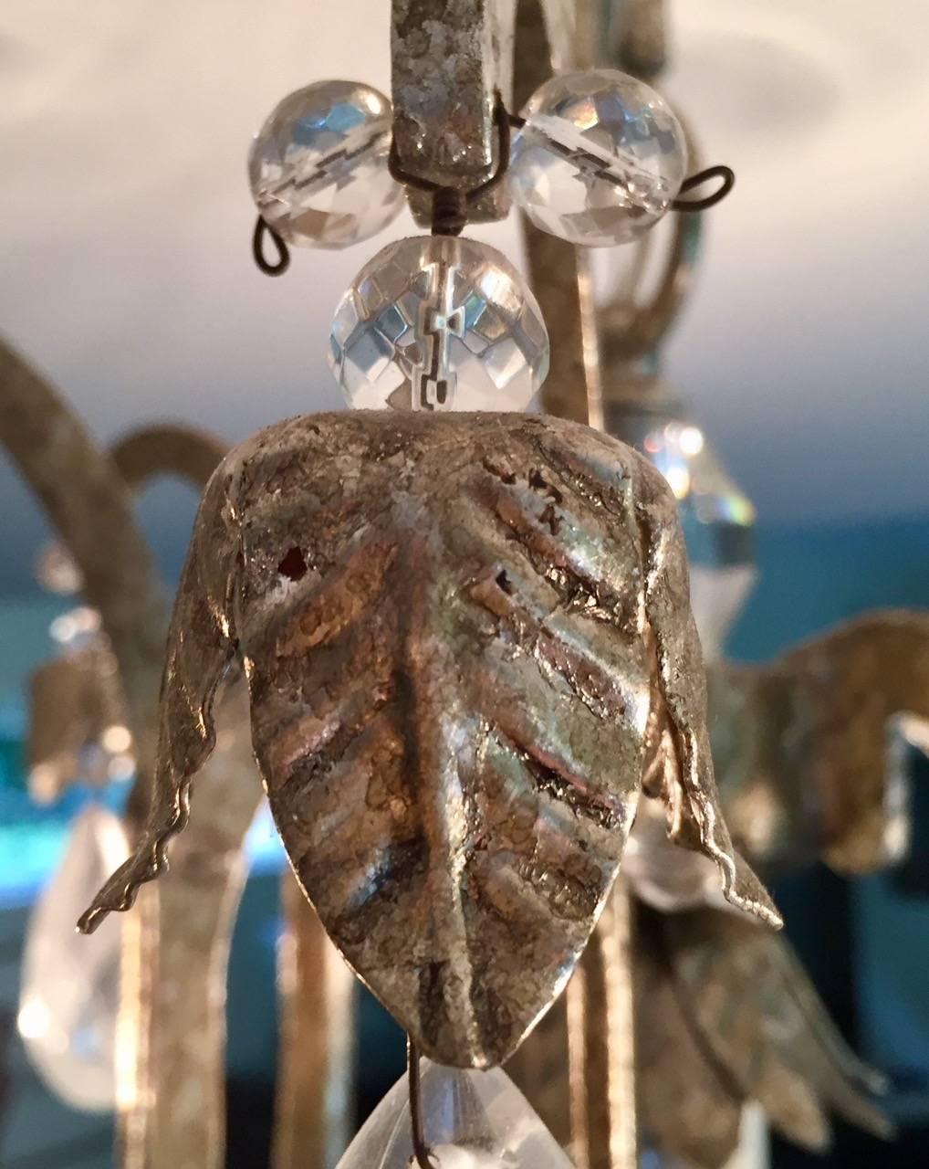 Stunning Dennis & Leen Iron and Rock Crystal Chandelier 2