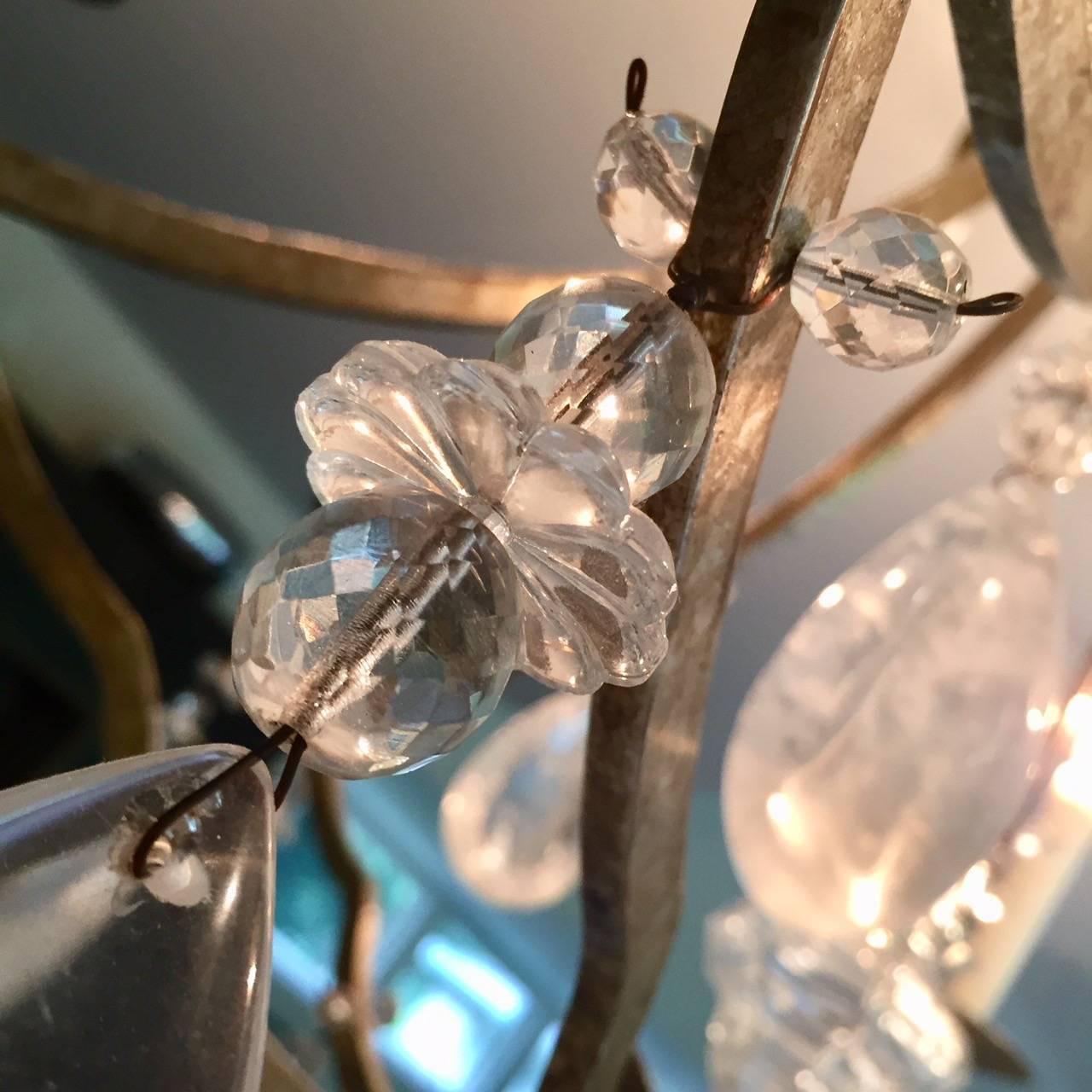 American Stunning Dennis & Leen Iron and Rock Crystal Chandelier