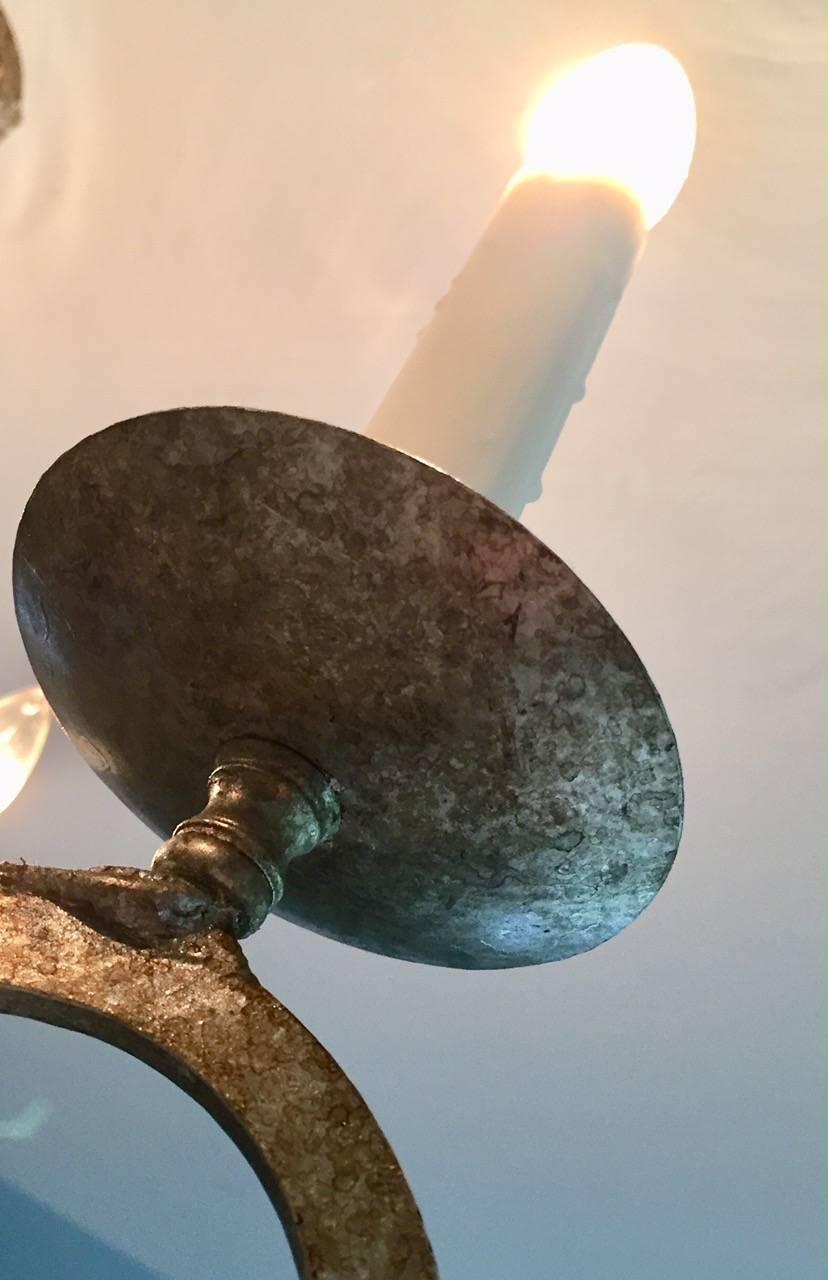 Stunning Dennis & Leen Iron and Rock Crystal Chandelier In Excellent Condition In Hopewell, NJ