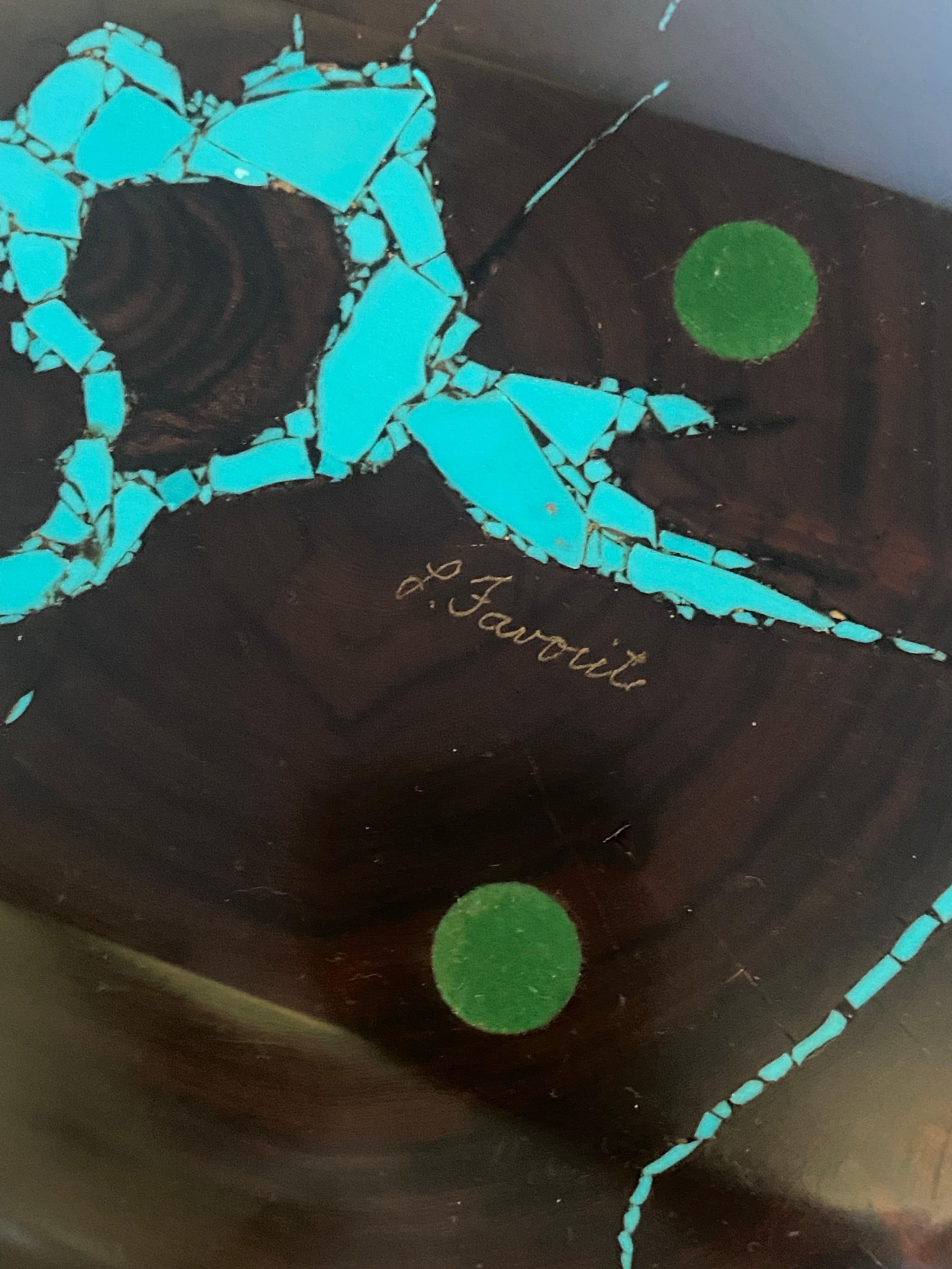 Stunning Desert Ironwood & Turquoise Vessel and Bowl by Artisan Larry Favorite For Sale 12
