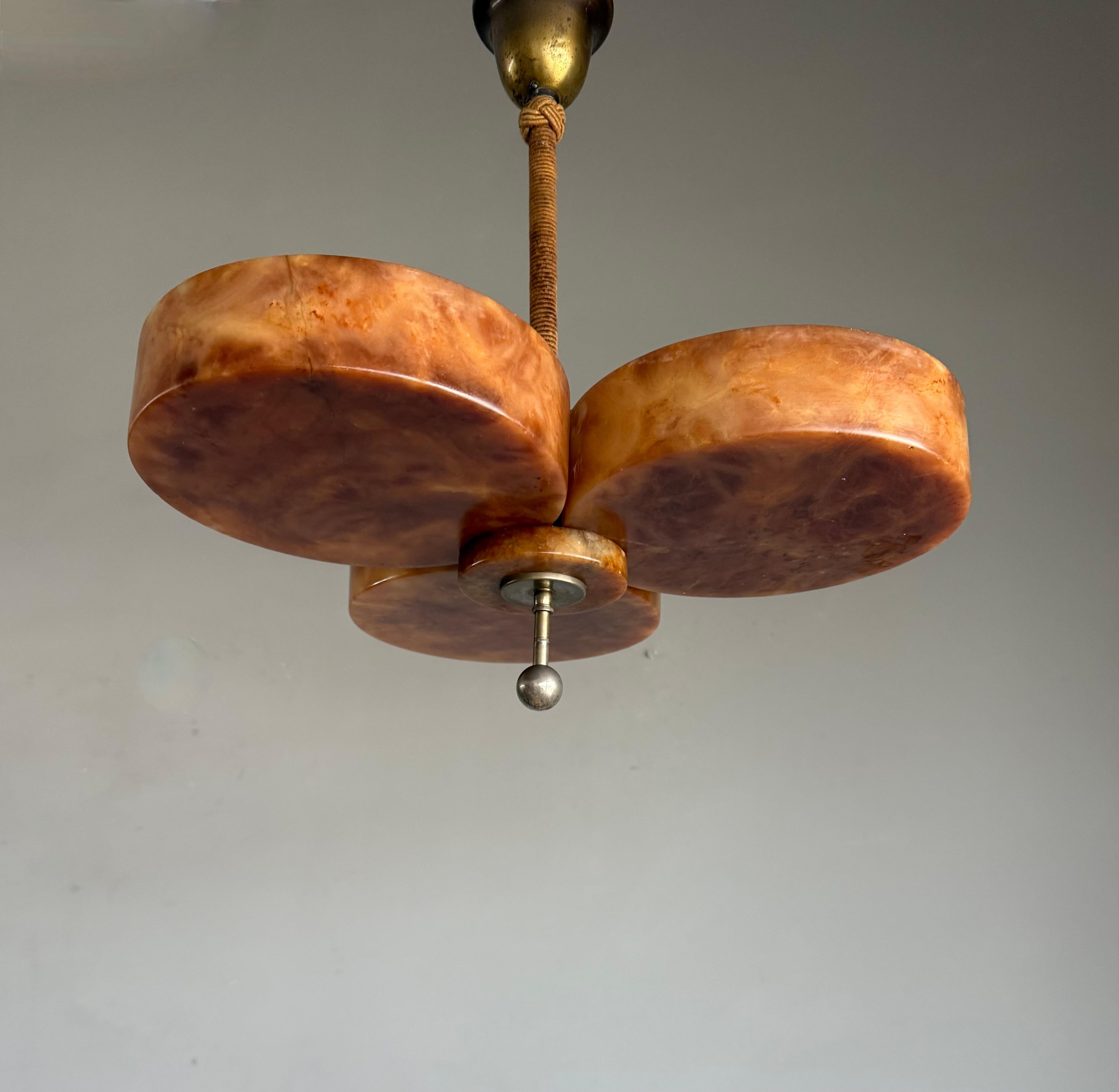 Stupefacente design, plafoniera in alabastro originale Bauhaus Art Deco 1920 in vendita 4