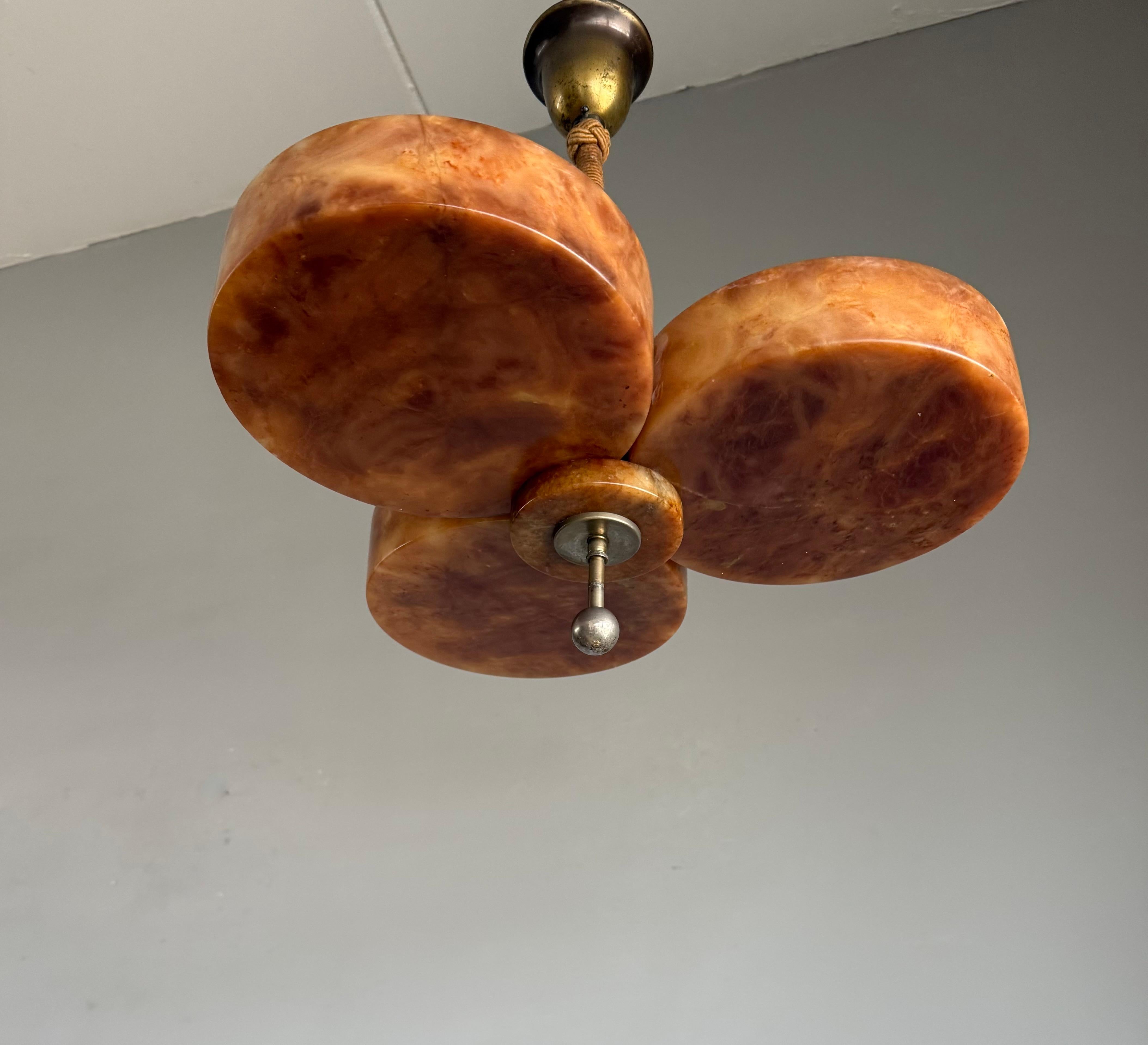 Stupefacente design, plafoniera in alabastro originale Bauhaus Art Deco 1920 in vendita 5