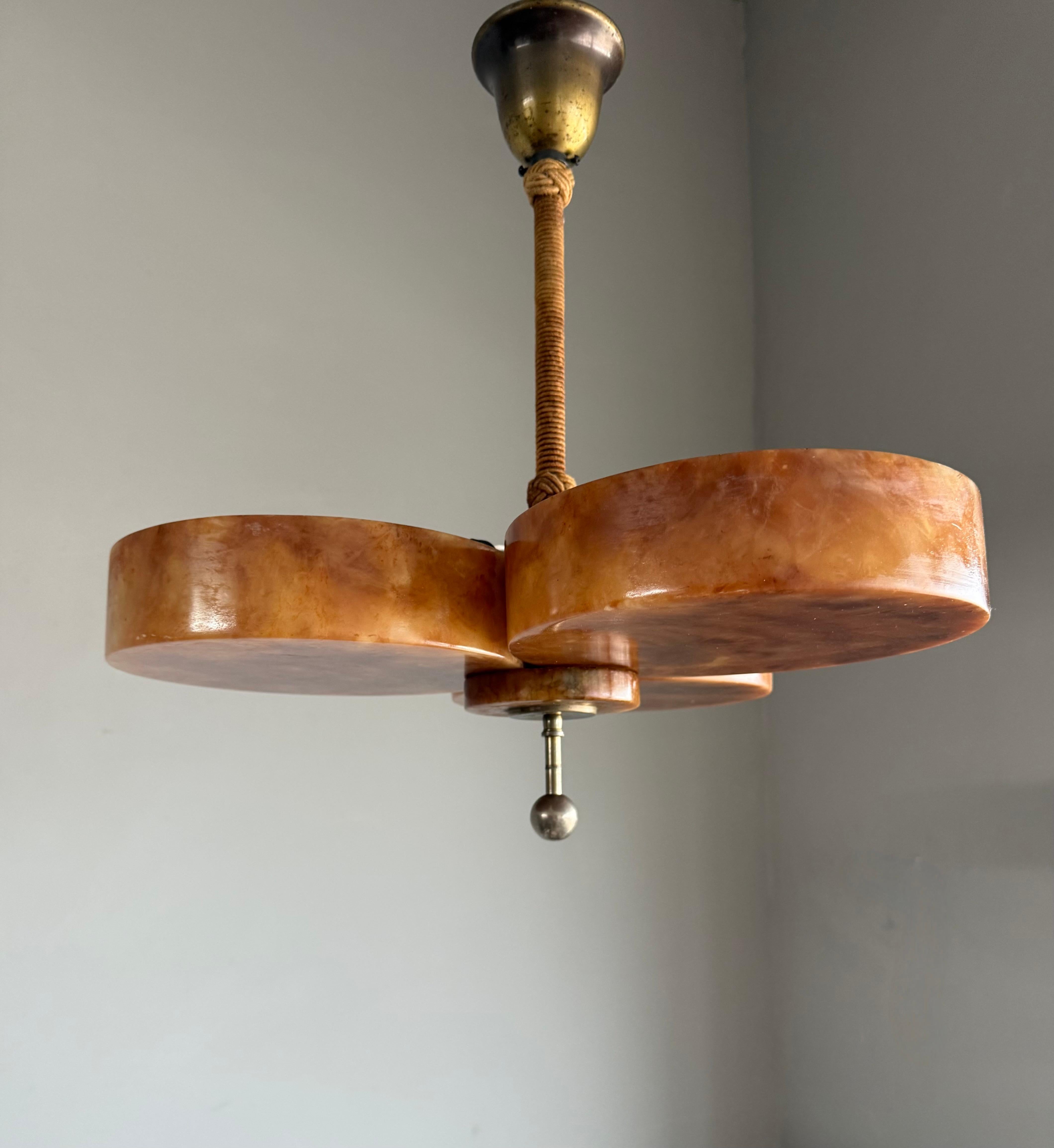 Ottone Stupefacente design, plafoniera in alabastro originale Bauhaus Art Deco 1920 in vendita