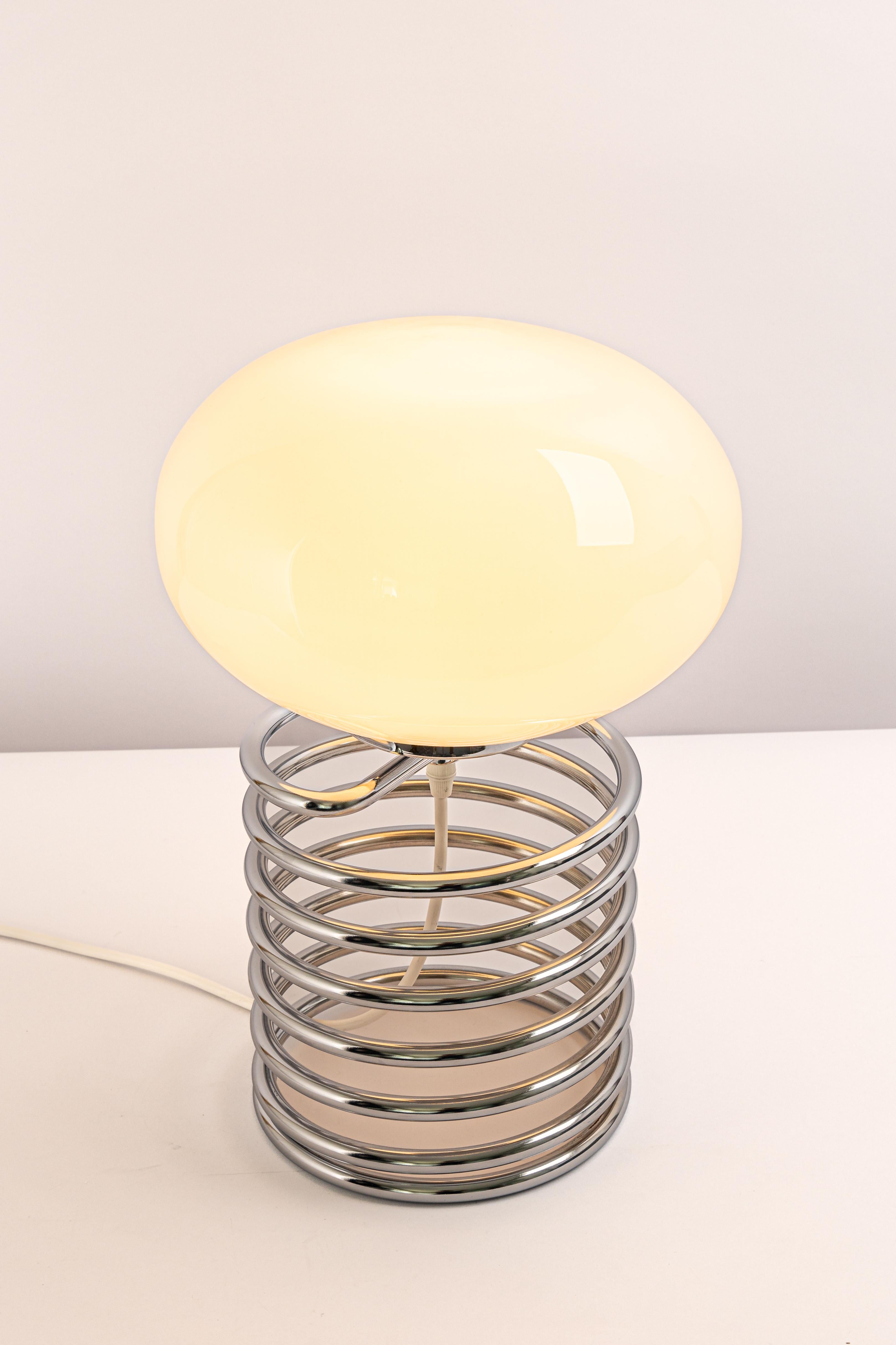 Glass 1 of 2 Stunning Design Spiral Table Lamp, Ingo Maurer, 1970s For Sale