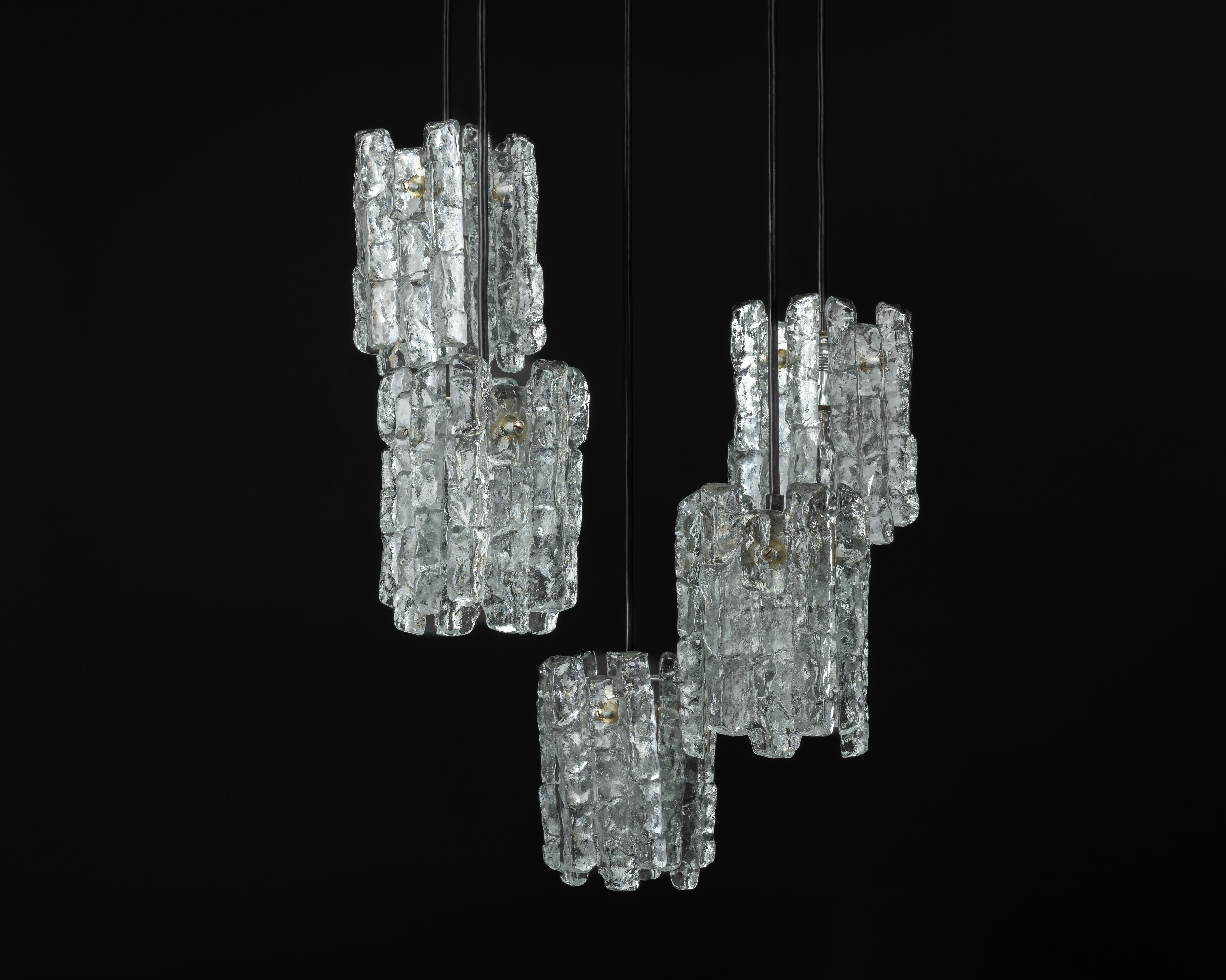Superbe lustre cascade de designer en verre de Murano par Kalmar, Autriche, 1970 en vente 2