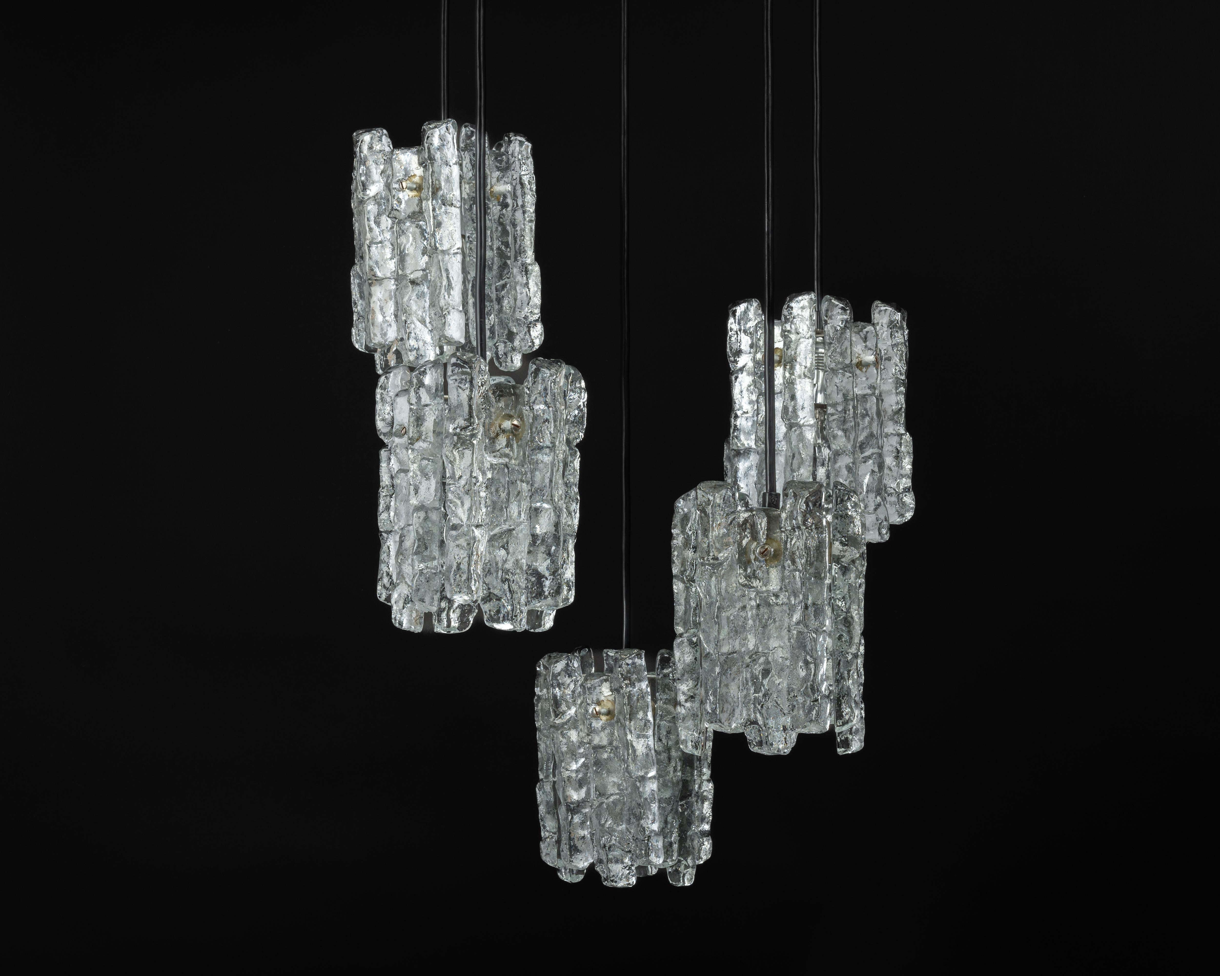 Stunning Designer Cascading Chandelier Murano Glass by Kalmar, Austria, 1970s For Sale 3