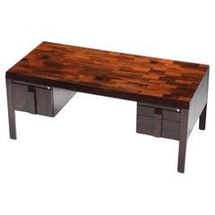 Stunning desk table in Brazilian Rosewood by Jean Gillon for Italma Woodart.