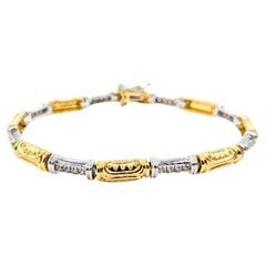 Impresionante Pulsera de Diamantes en Oro Bicolor