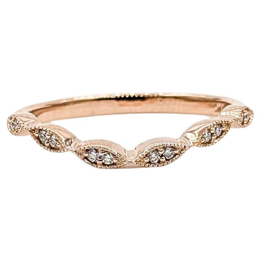 Atemberaubender Diamant-Brautring in 14k Rose Gold im Angebot