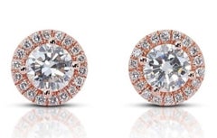 Stunning Diamond Earrings with 1.2 carat Round Brilliant Diamond