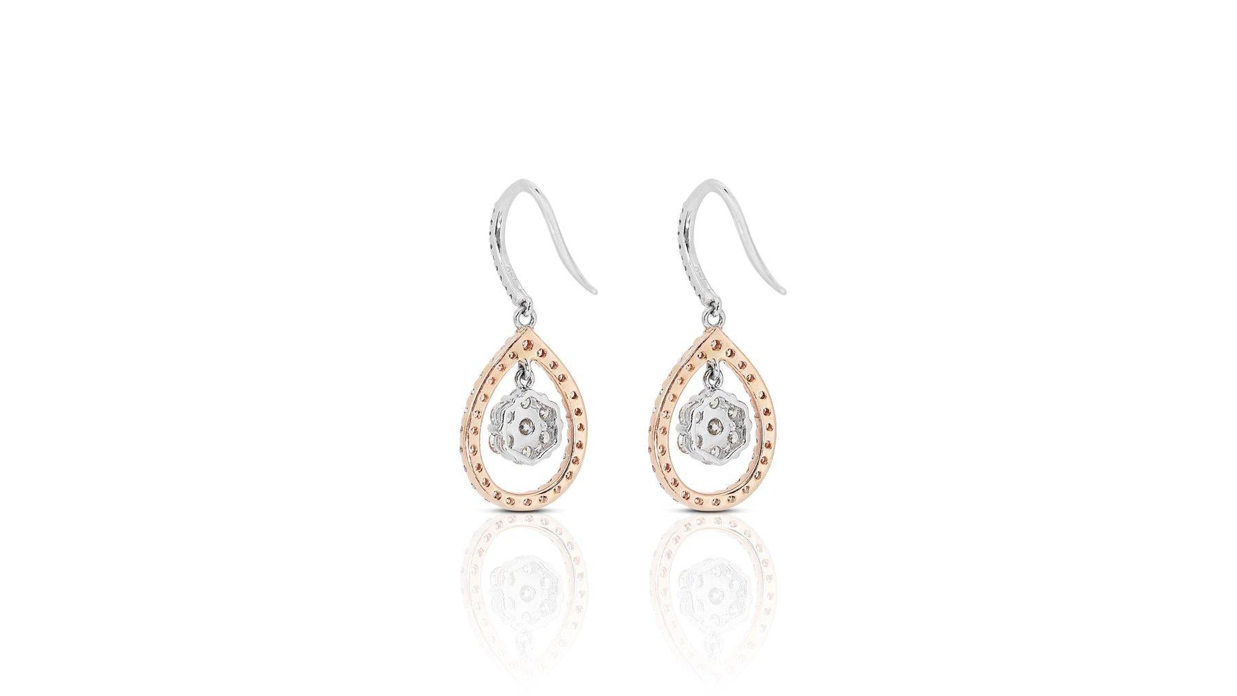 Stunning Diamond Earrings with Dazzling 2.35 ct Round Brilliant cut Diamond For Sale 1