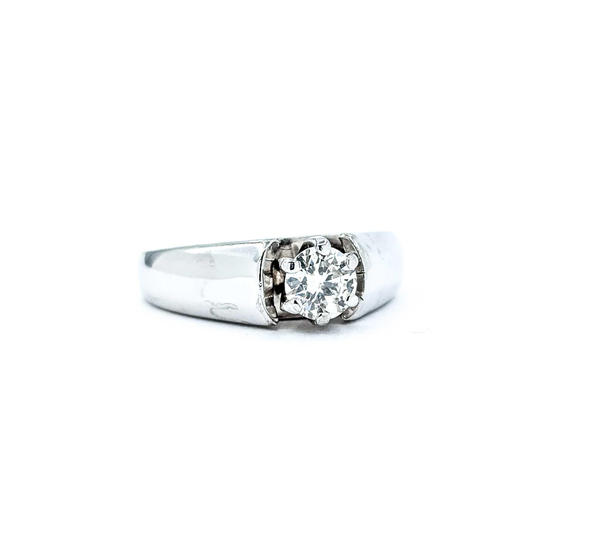 Stunning Diamond Engagement Ring Solitaire in 14k White Gold In Excellent Condition In Bloomington, MN