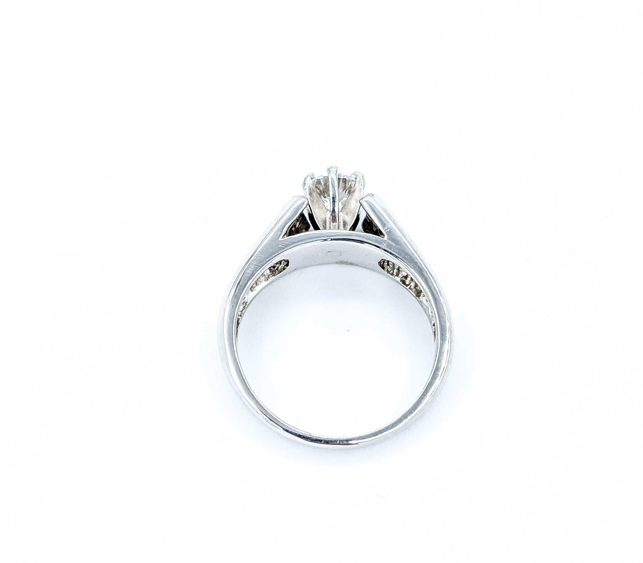 Women's Stunning Diamond Engagement Ring Solitaire in 14k White Gold