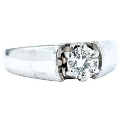 Stunning Diamond Engagement Ring Solitaire in 14k White Gold