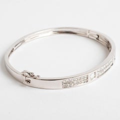 Stunning Diamond Hinges Bracelet, 18K White Gold, Total Approx 2.55 Carat