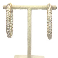 Atemberaubende Diamant-Creolen aus Gelbgold 18K für sie