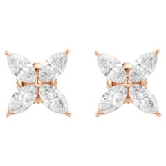 Stunning Diamond Marquise 1.6 Total carat weight Stud Earrings, 18k yellow gold