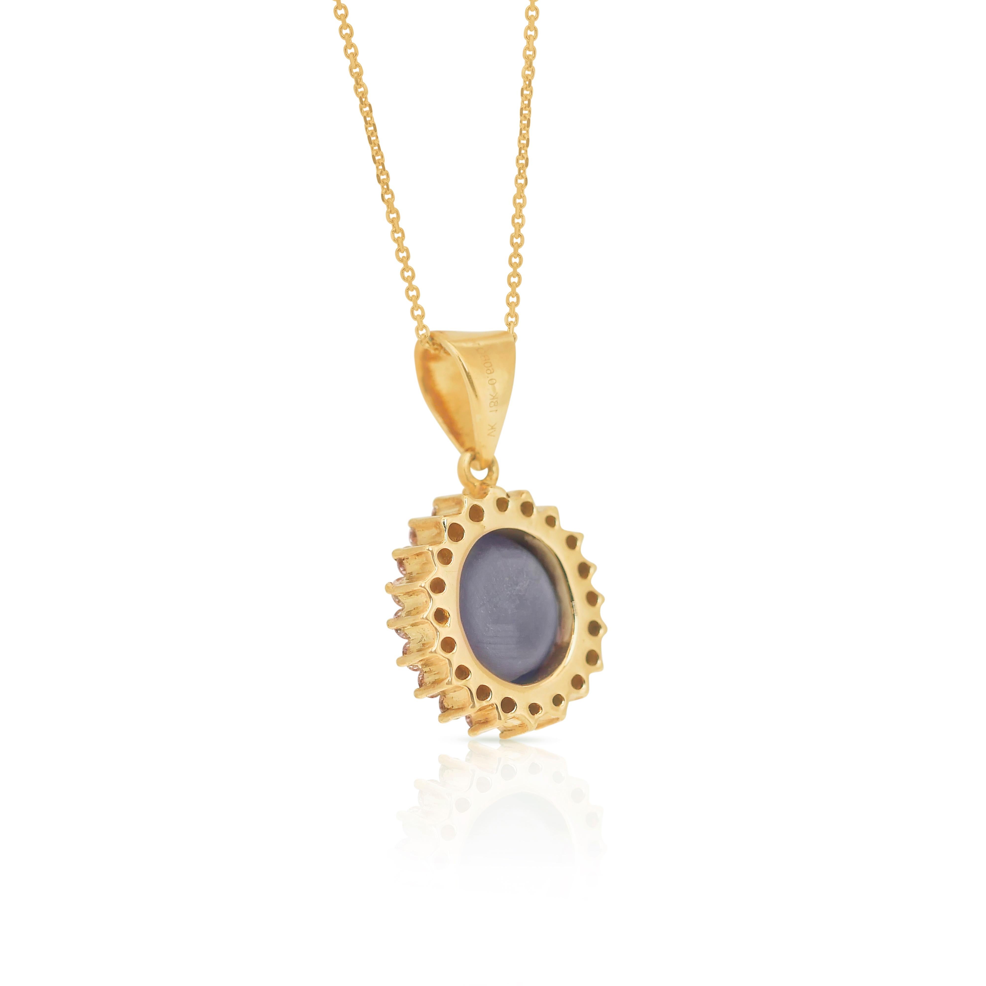 Exquisite 5.72ct Star Sapphire and Diamonds Necklace with Pendant -IGI Certified 2
