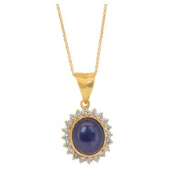 Exquisite 5.72ct Star Sapphire and Diamonds Necklace with Pendant -IGI Certified