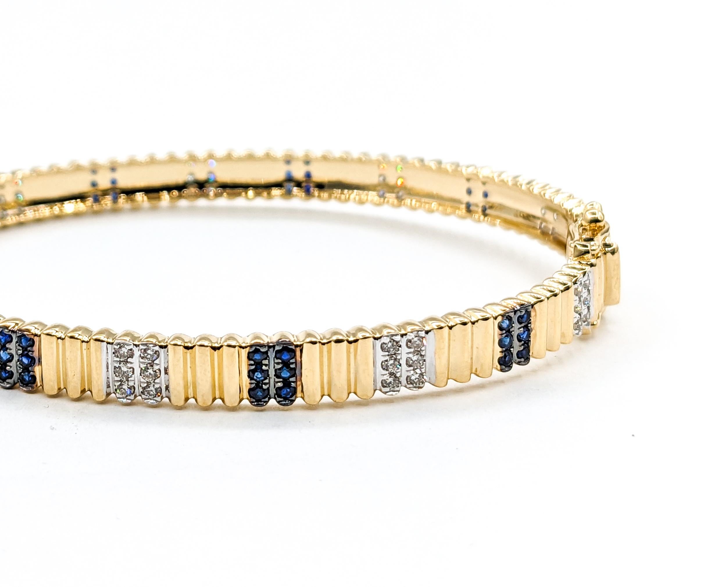 Bracelet en or jaune avec diamants et saphirs en vente 2