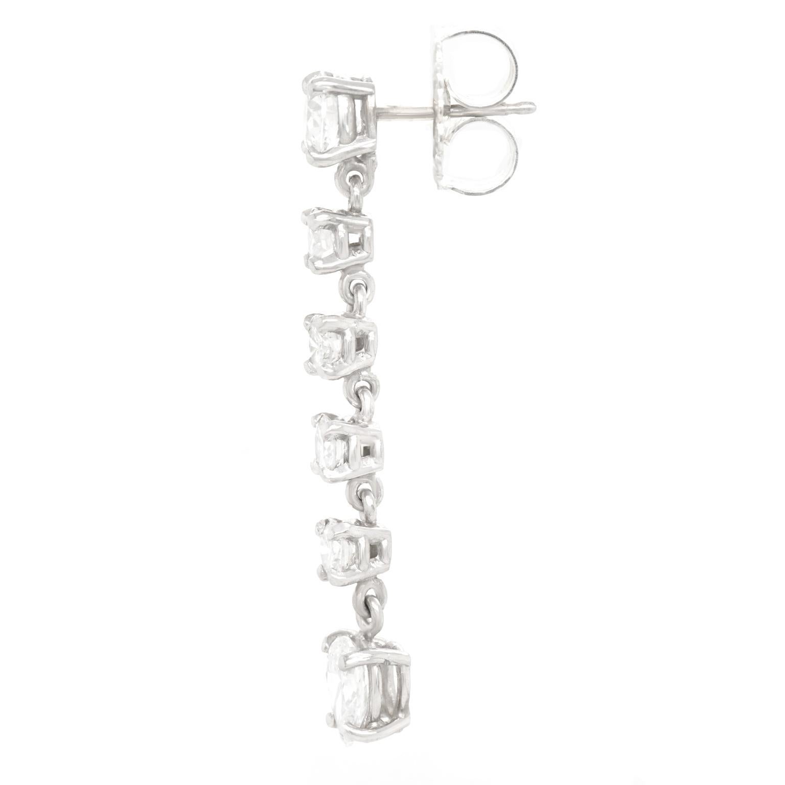 Stunning Diamond-Set Platinum Chandelier Earrings 2