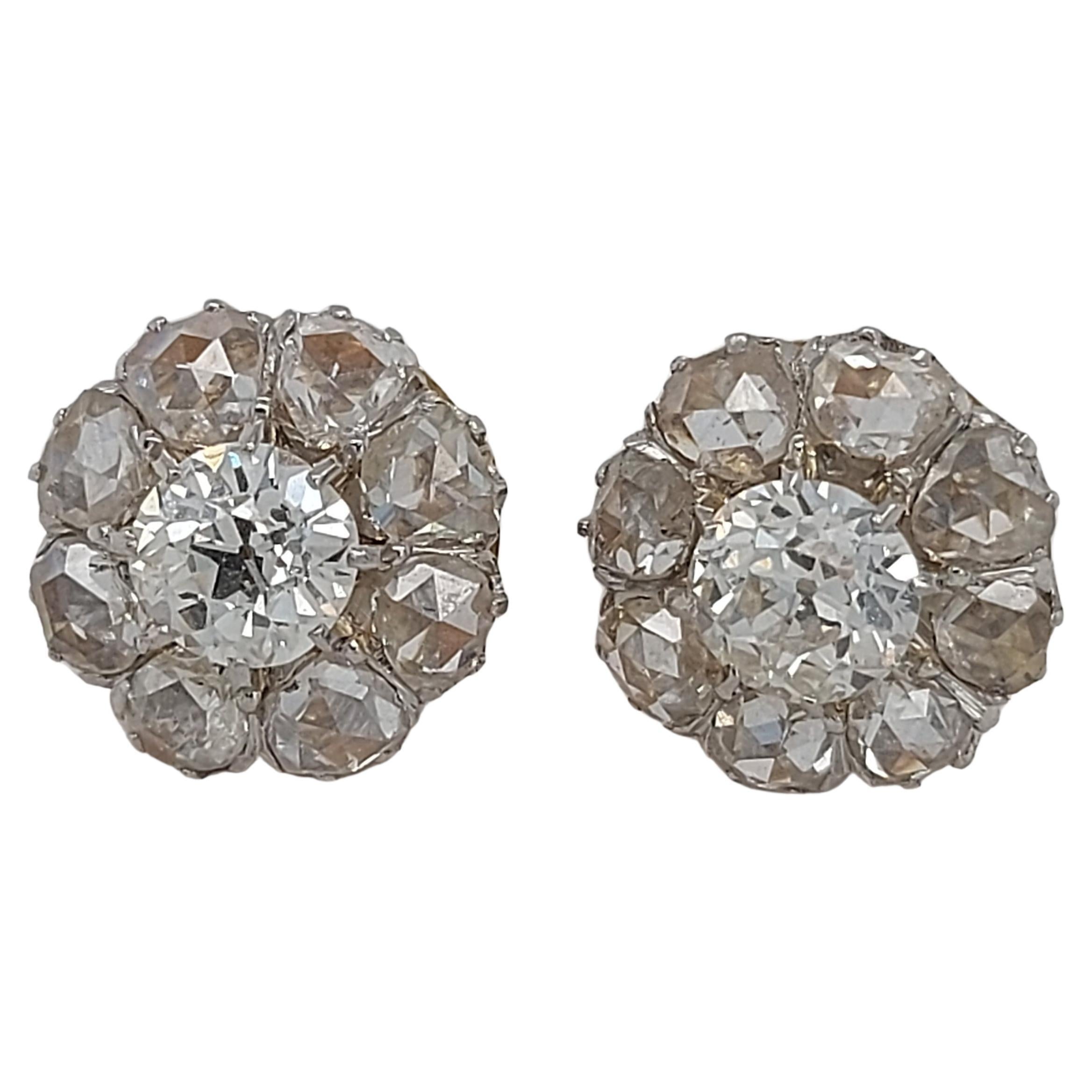 Floral 18kt Yellow Gold and Diamond Earrings, Made in Florence, Italy ...