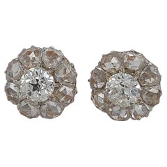 Stunning Diamond Stud Earrings in 18kt Yellow & White Gold