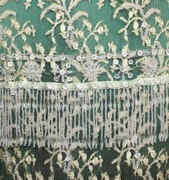 UNWORN Dolce & Gabbana Hand-Embroidered Lace Fringe Evening Skirt SATC 1990s 40